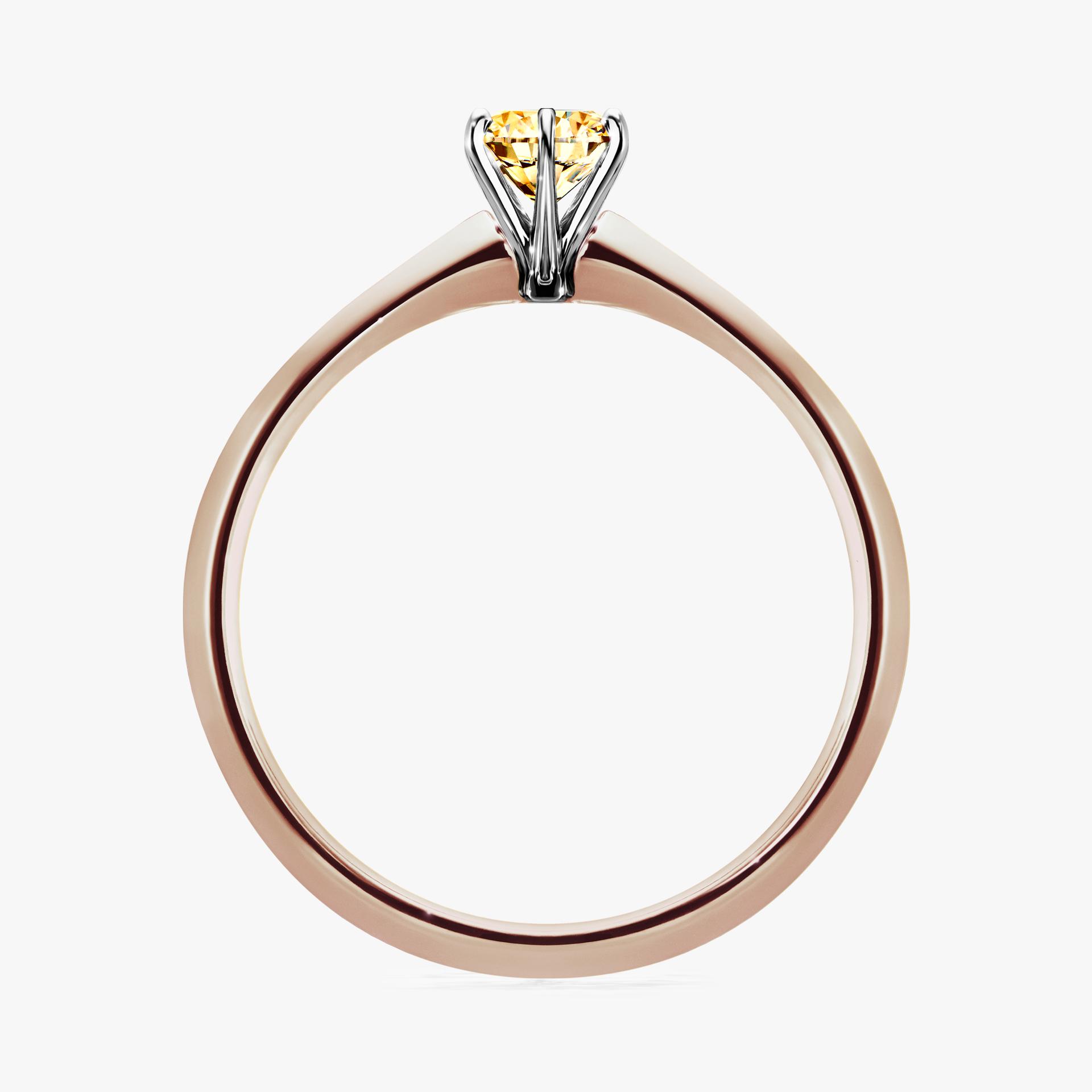 Pierscionek zareczynowy z diamentem zolty 030 CT z rozowego zlota my queen 02