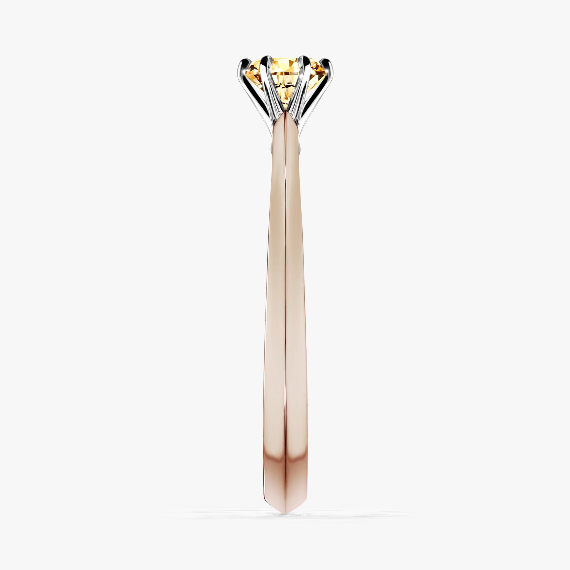 Pierscionek zareczynowy z diamentem zolty 030 CT z rozowego zlota my queen 03
