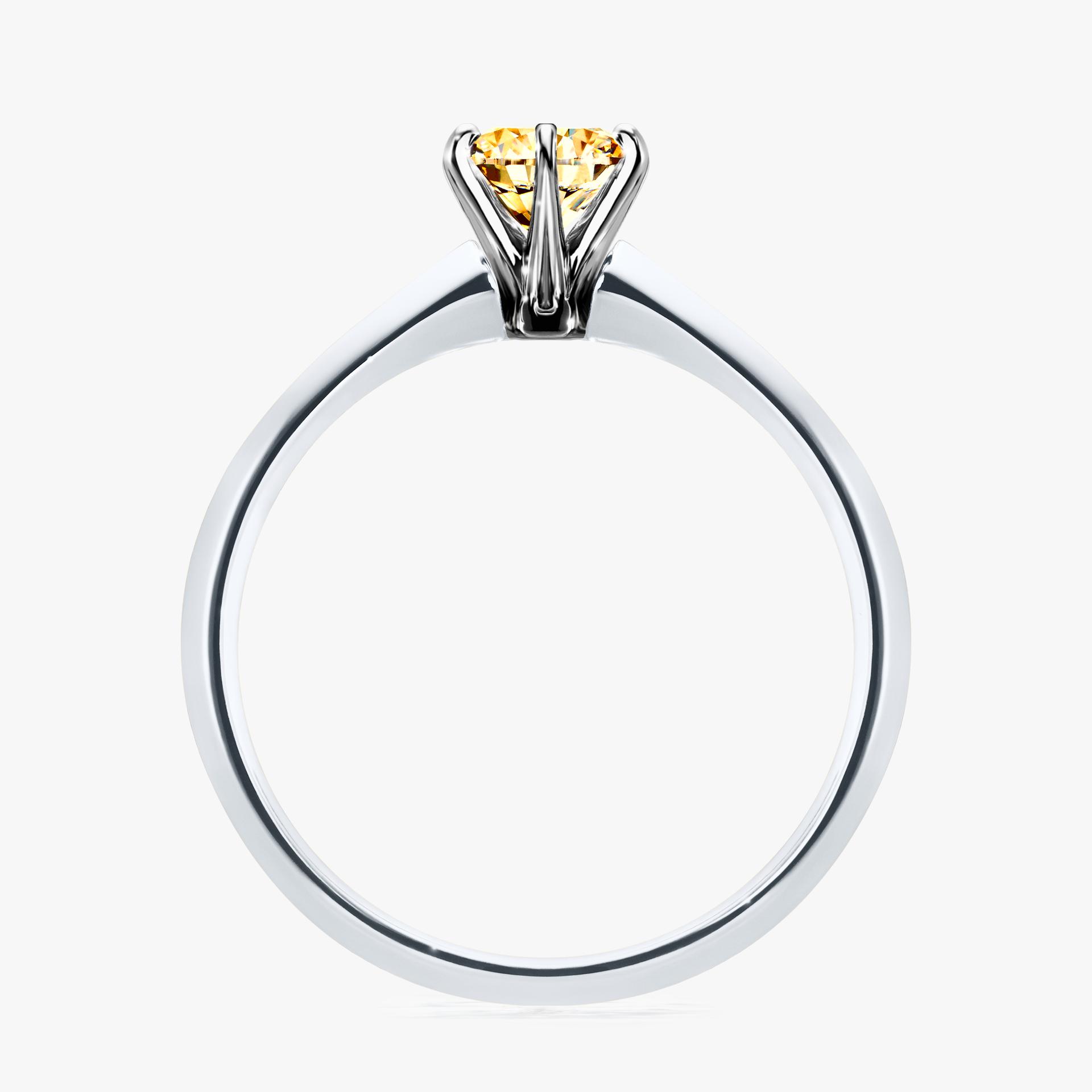 Pierscionek zareczynowy z diamentem zolty 050 CT z bialego zlota my queen 02