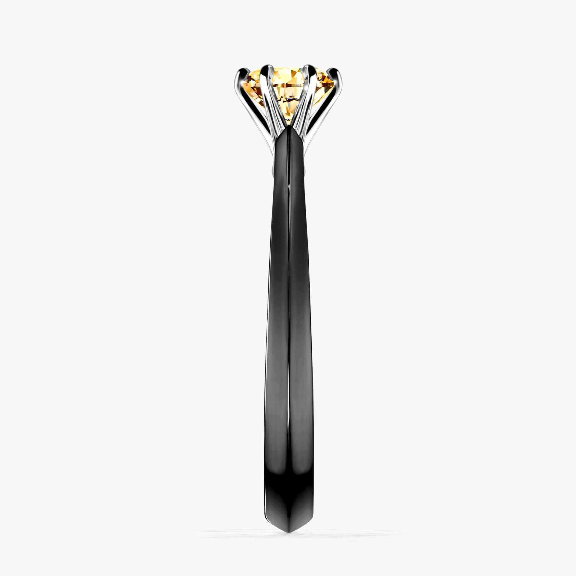 Pierscionek zareczynowy z diamentem zolty 050 CT z czarnego zlota my queen 03