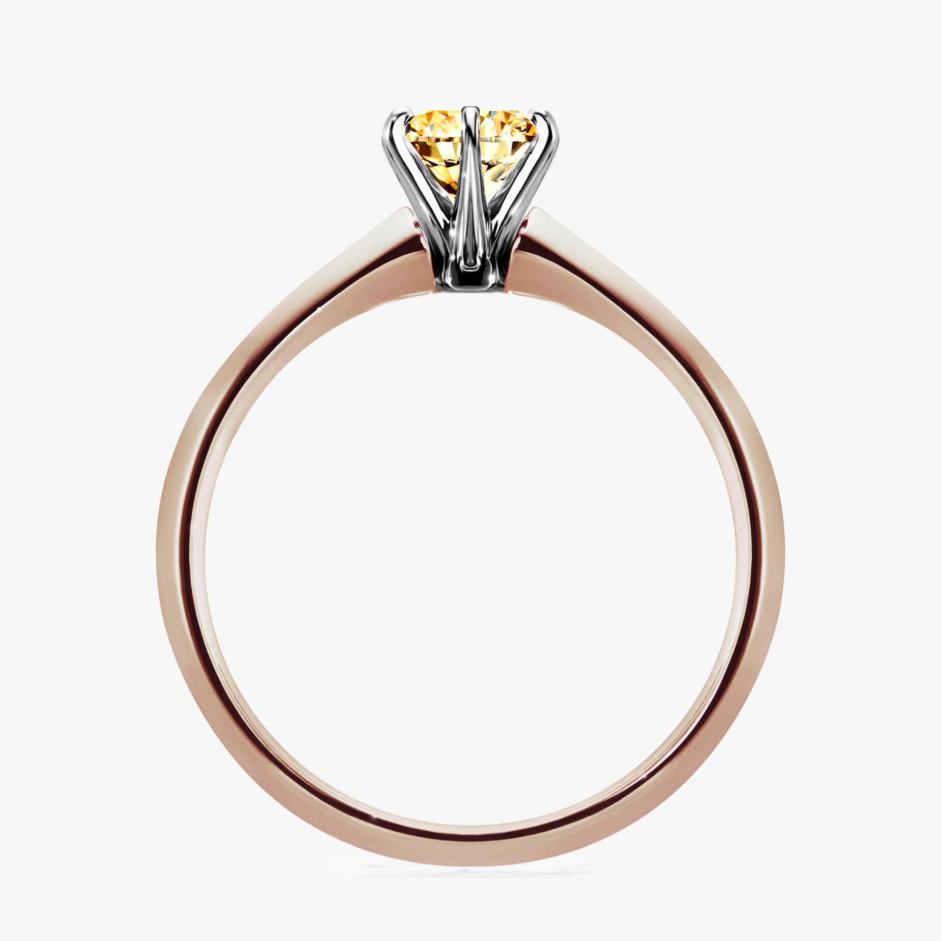 Pierscionek zareczynowy z diamentem zolty 050 CT z rozowego zlota my queen 02