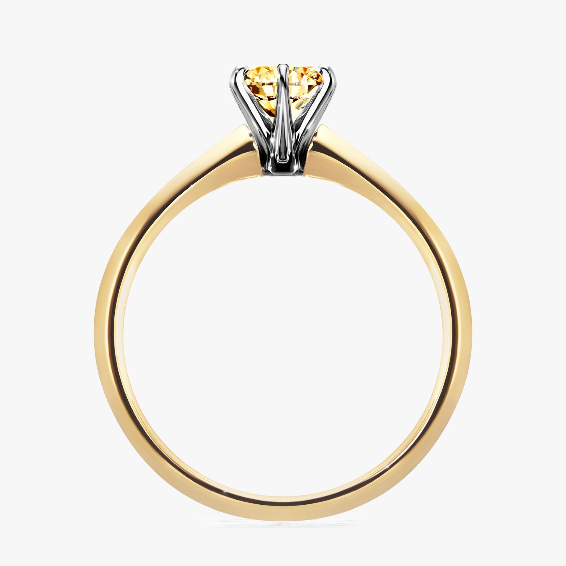 Pierscionek zareczynowy z diamentem zolty 050 CT z zoltego zlota my queen 02