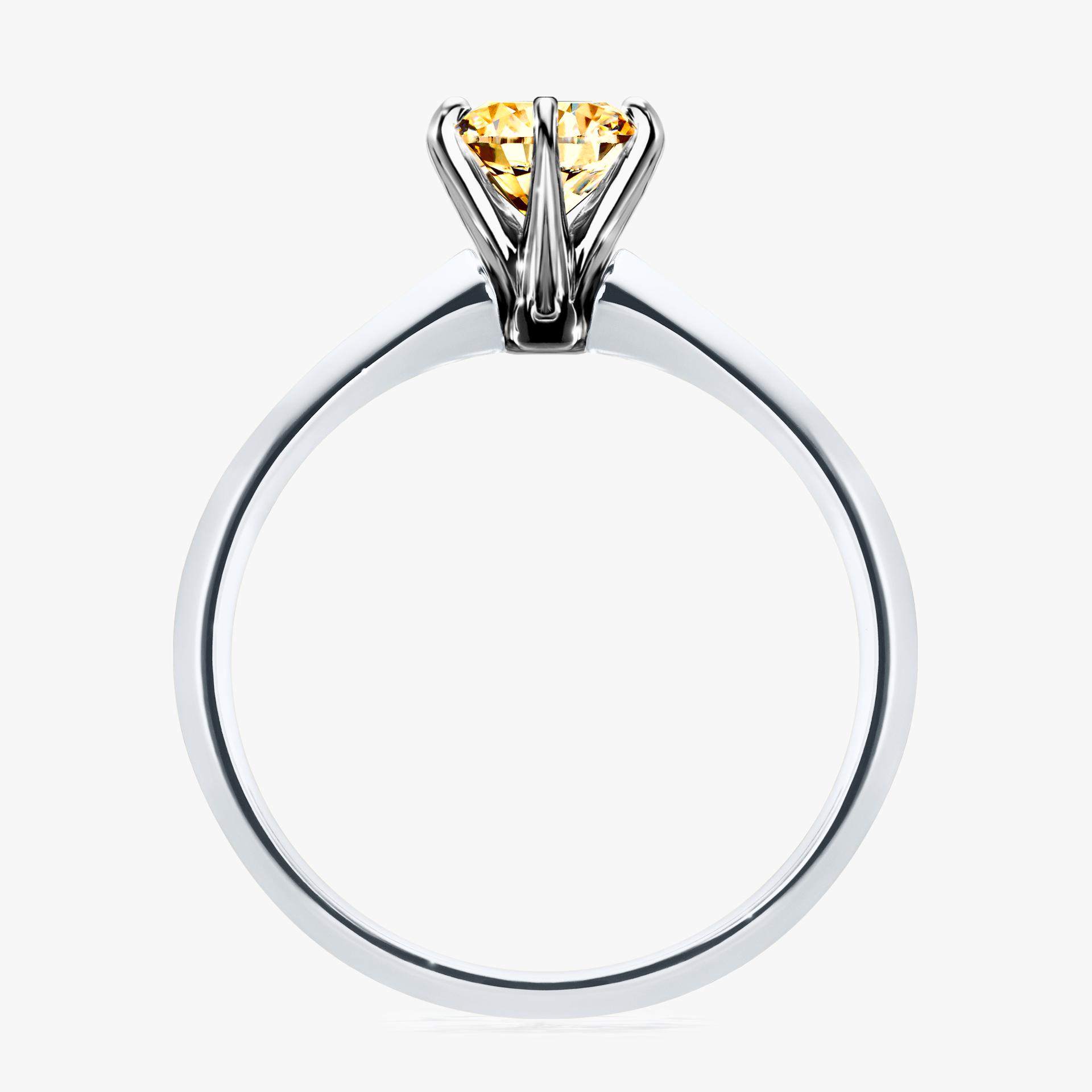 Pierscionek zareczynowy z diamentem zolty 080 CT z bialego zlota my queen 02