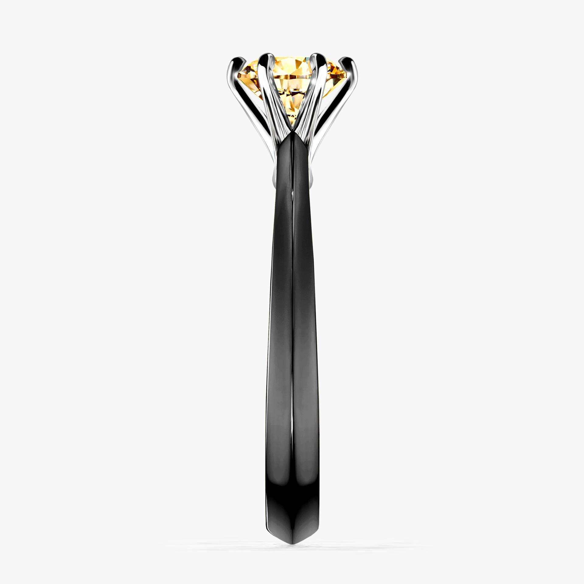 Pierscionek zareczynowy z diamentem zolty 080 CT z czarnego zlota my queen 03