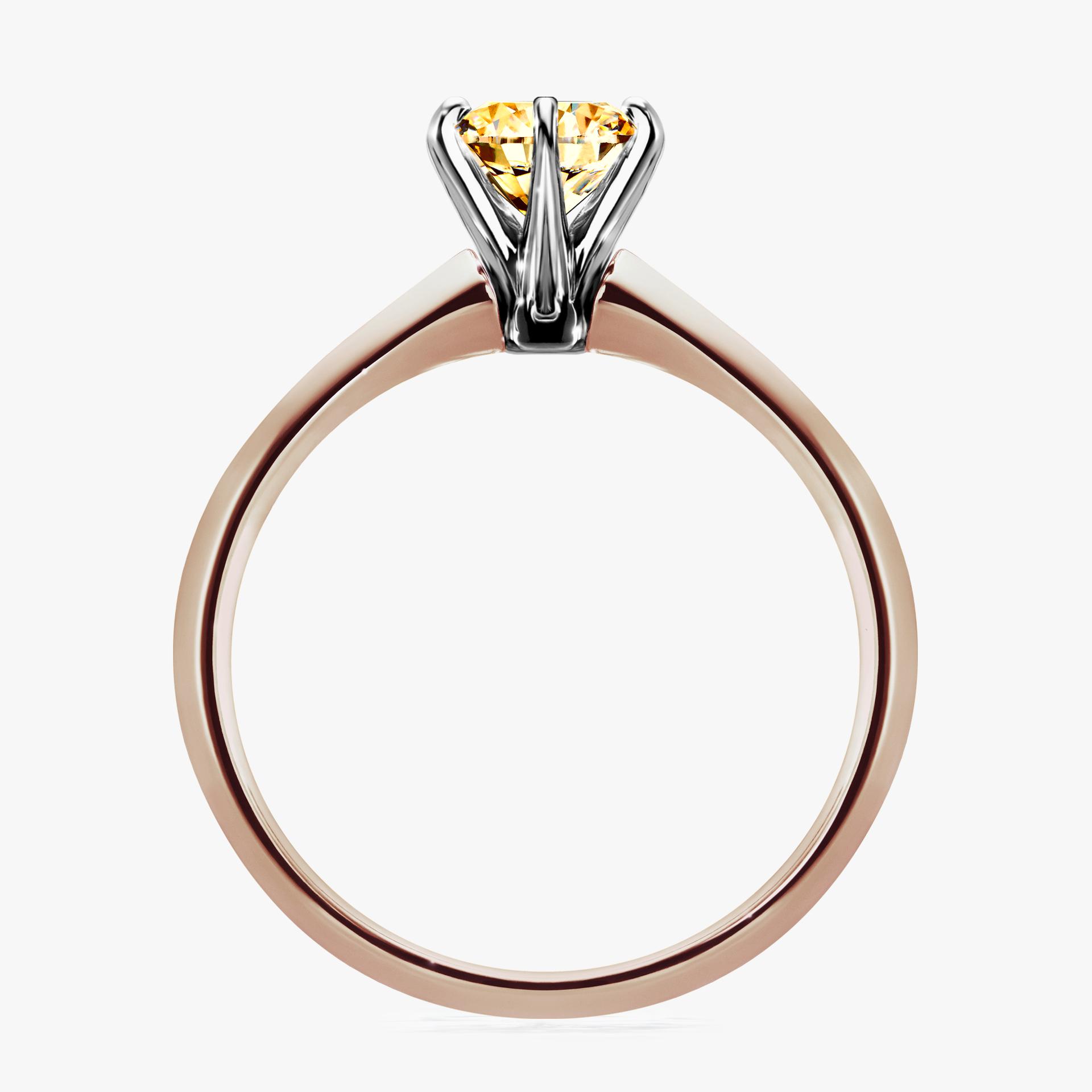 Pierscionek zareczynowy z diamentem zolty 080 CT z rozowego zlota my queen 02