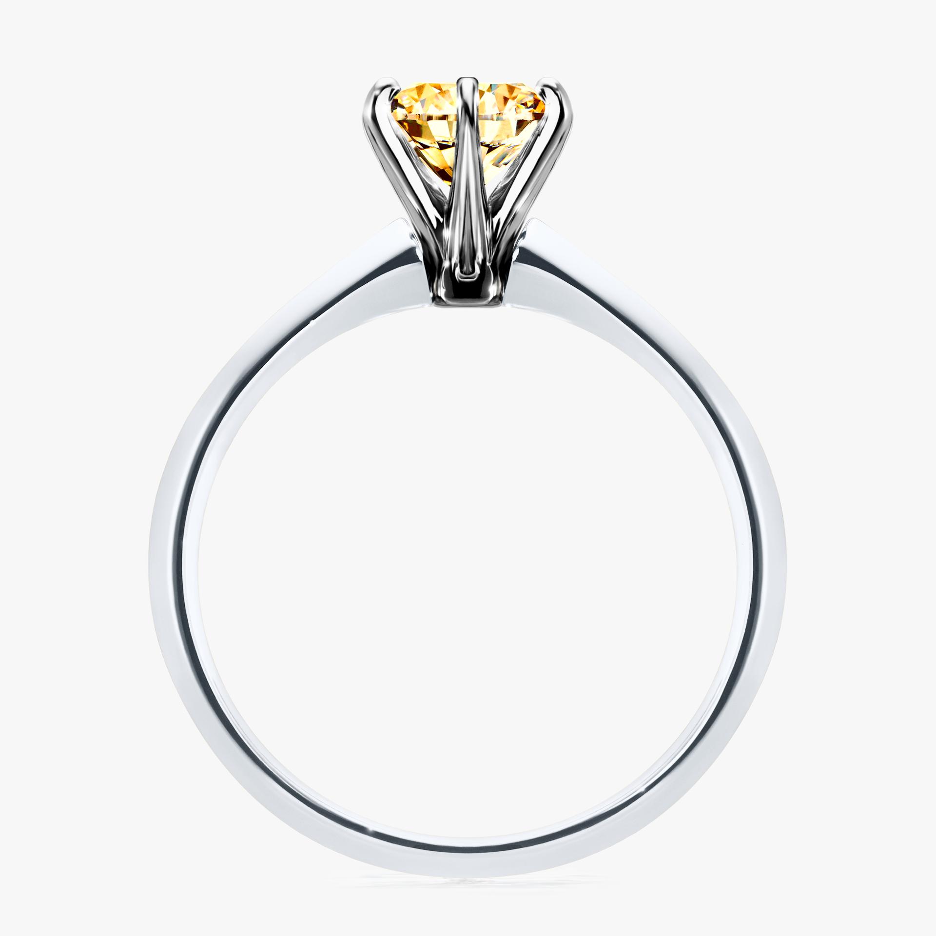 Pierscionek zareczynowy z diamentem zolty 100 CT z bialego zlota my queen 02