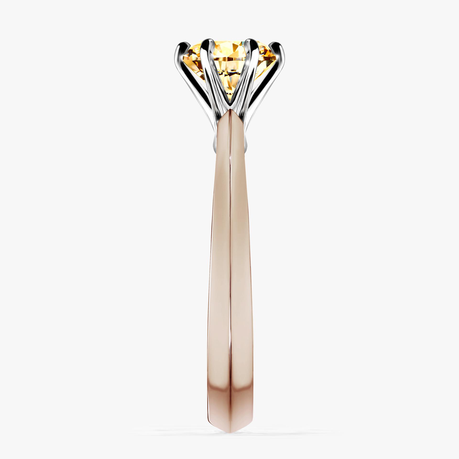 Pierscionek zareczynowy z diamentem zolty 100 CT z rozowego zlota my queen 03