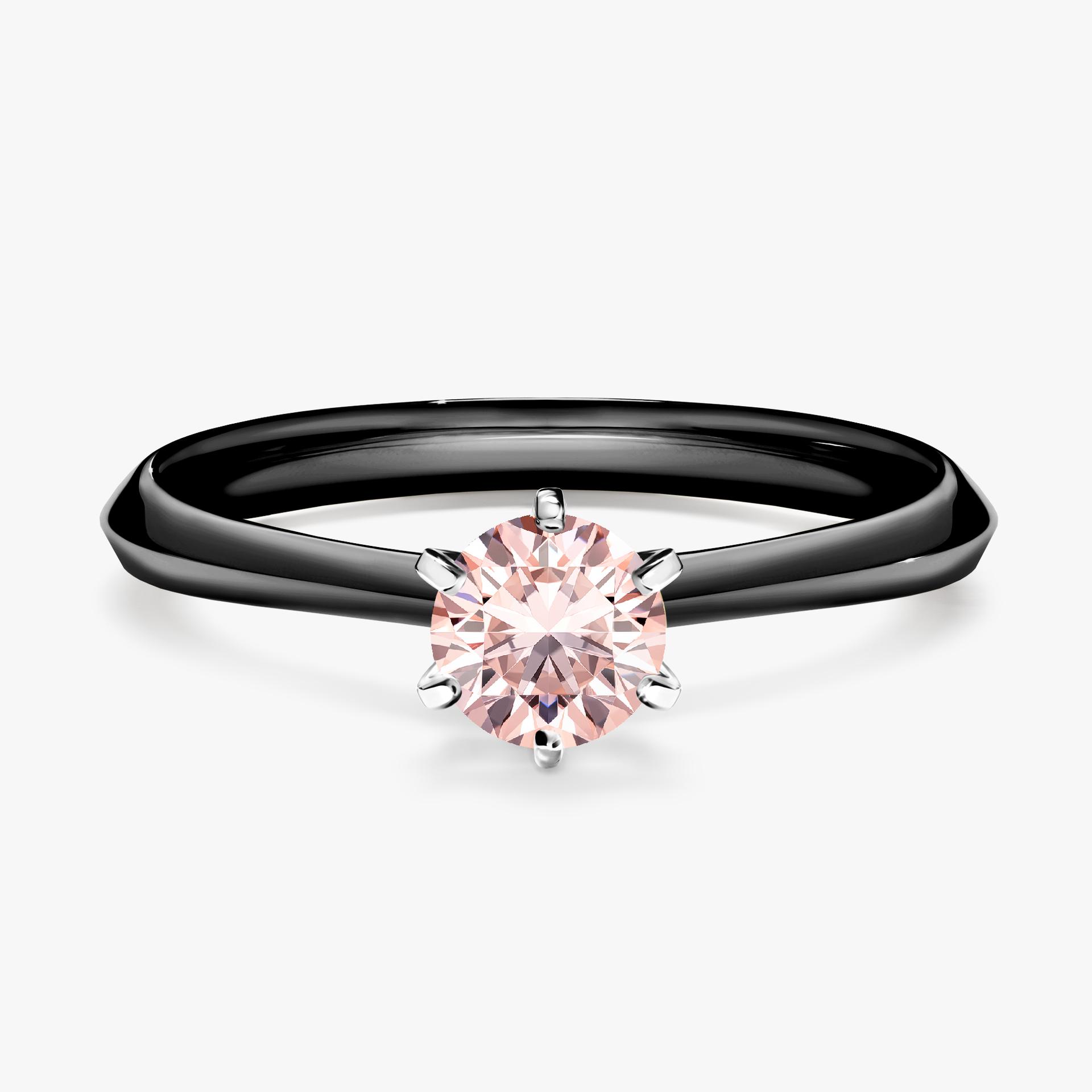 Pierścionek zaręczynowy My Queen z czarnego złota z morganitem 0,50ct