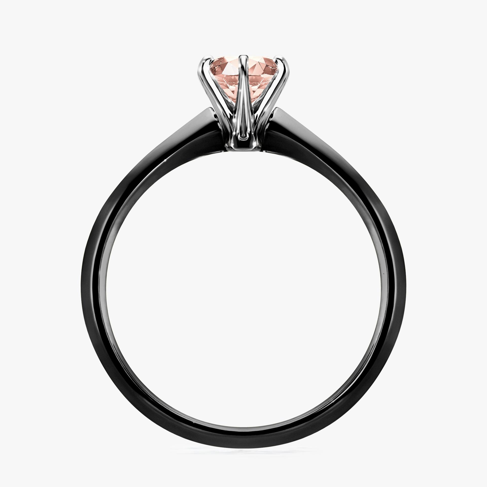 Pierścionek zaręczynowy My Queen z czarnego złota z morganitem 0,50ct