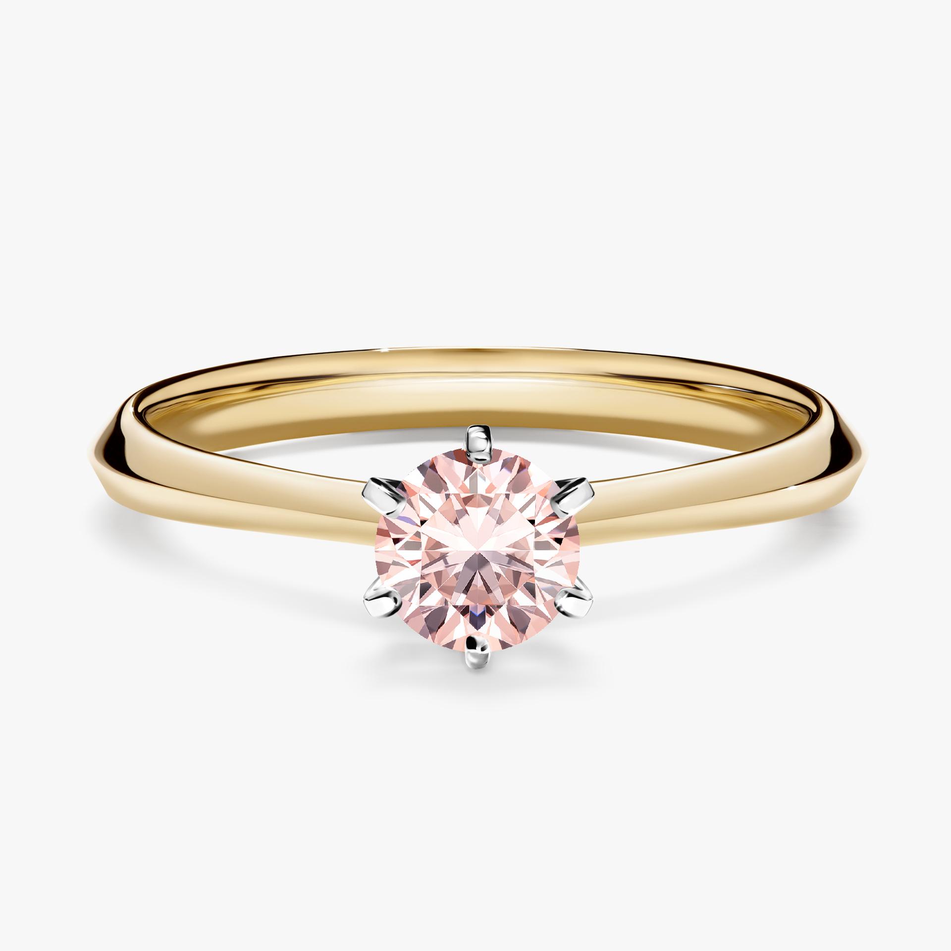 Pierscionek zareczynowy z morganitem 050 CT z zoltego zlota my queen 01