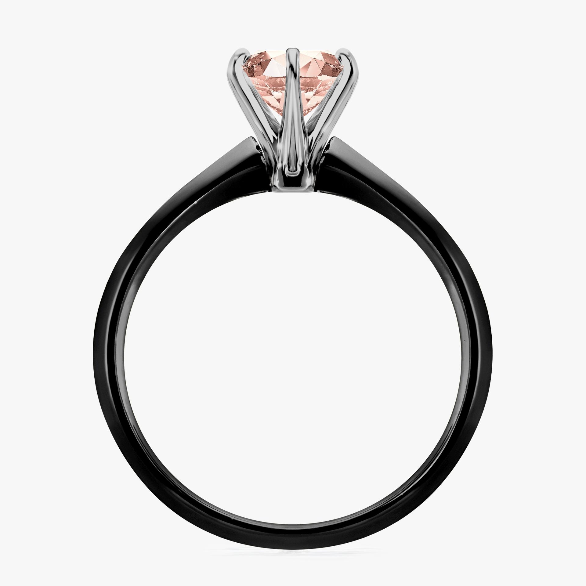 Pierścionek zaręczynowy My Queen z czarnego złota z morganitem 1,00ct