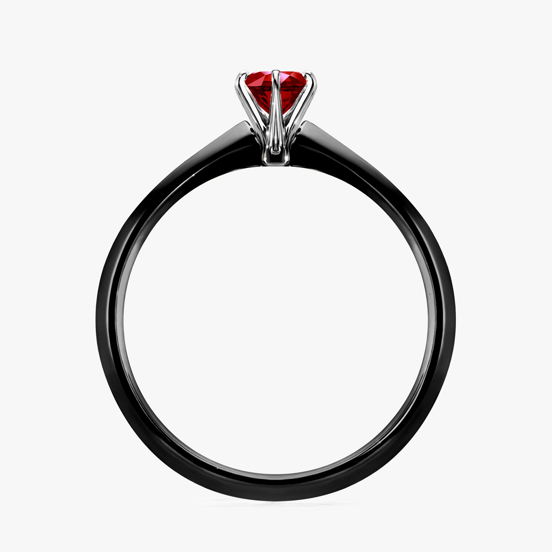 Pierscionek zareczynowy z rubinem 025 CT z czarnego zlota my queen 02