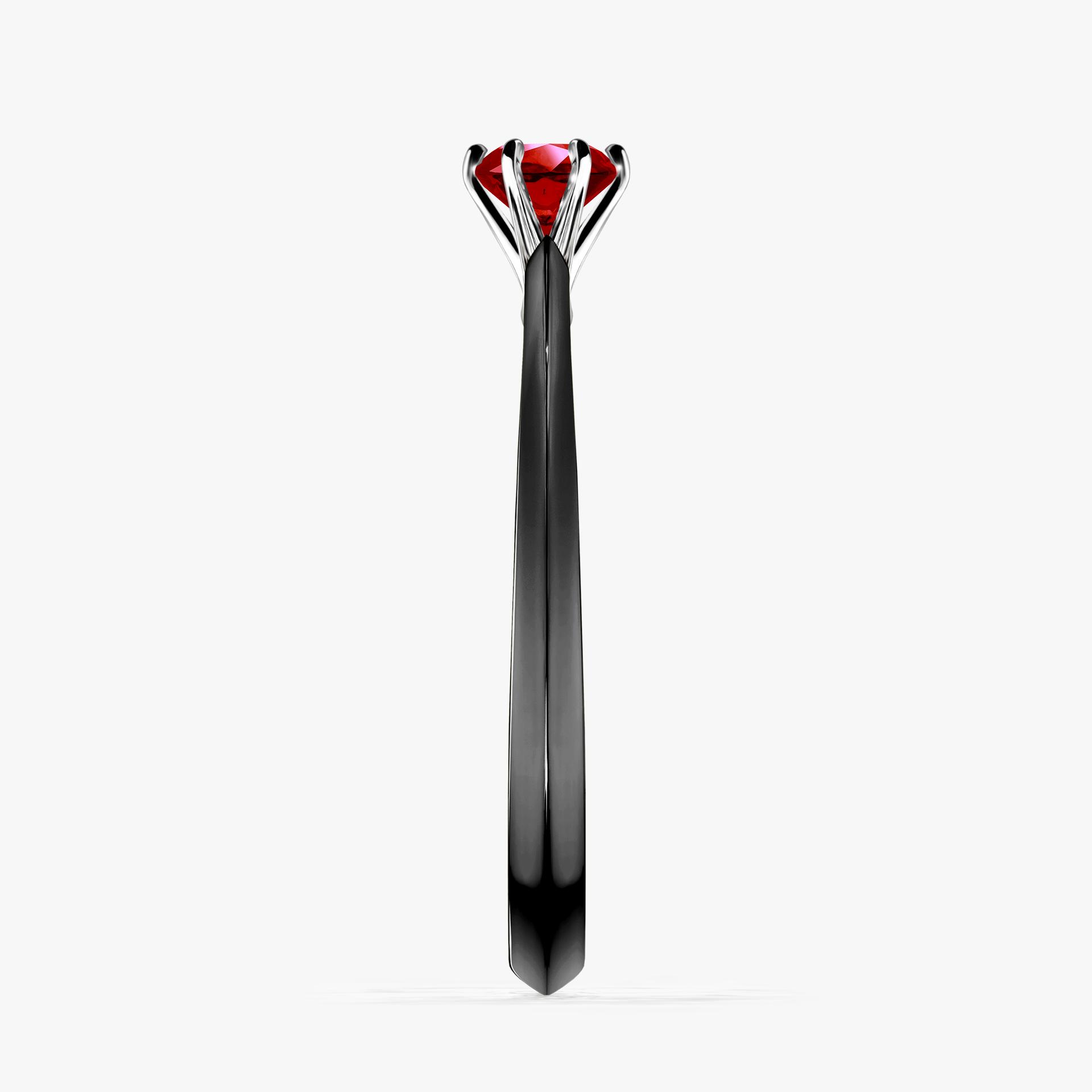 Pierscionek zareczynowy z rubinem 025 CT z czarnego zlota my queen 03