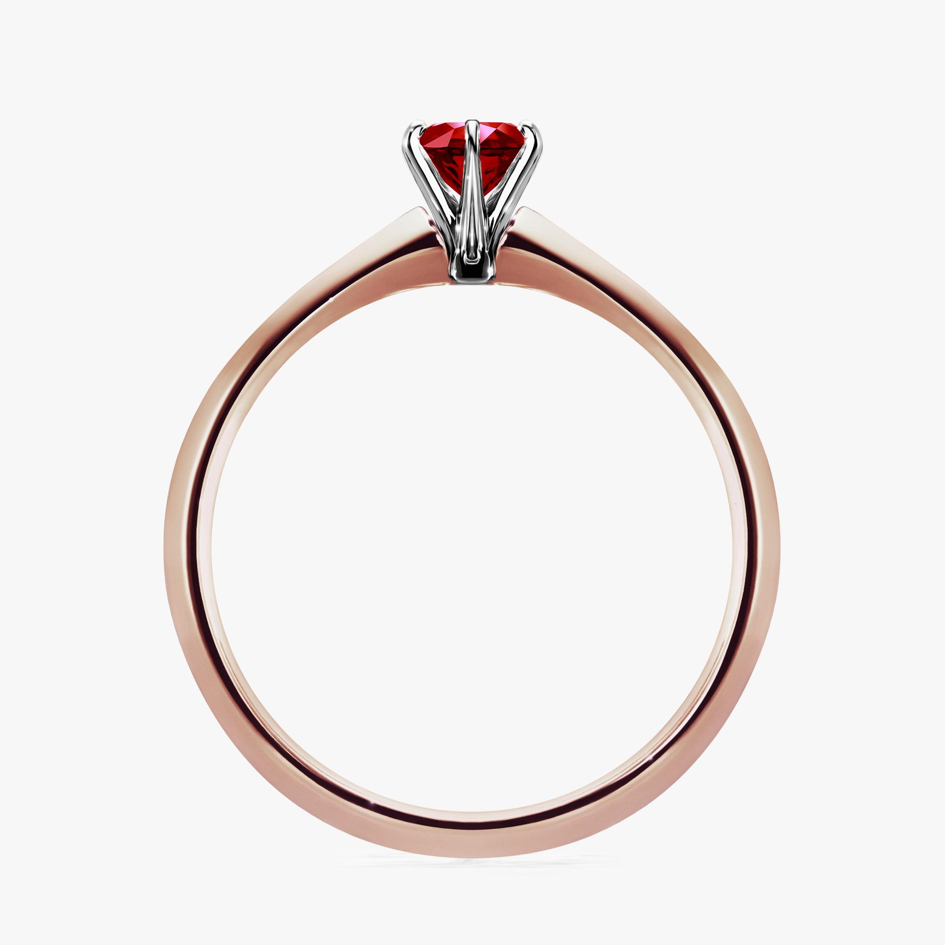 Pierscionek zareczynowy z rubinem 025 CT z rozowego zlota my queen 02