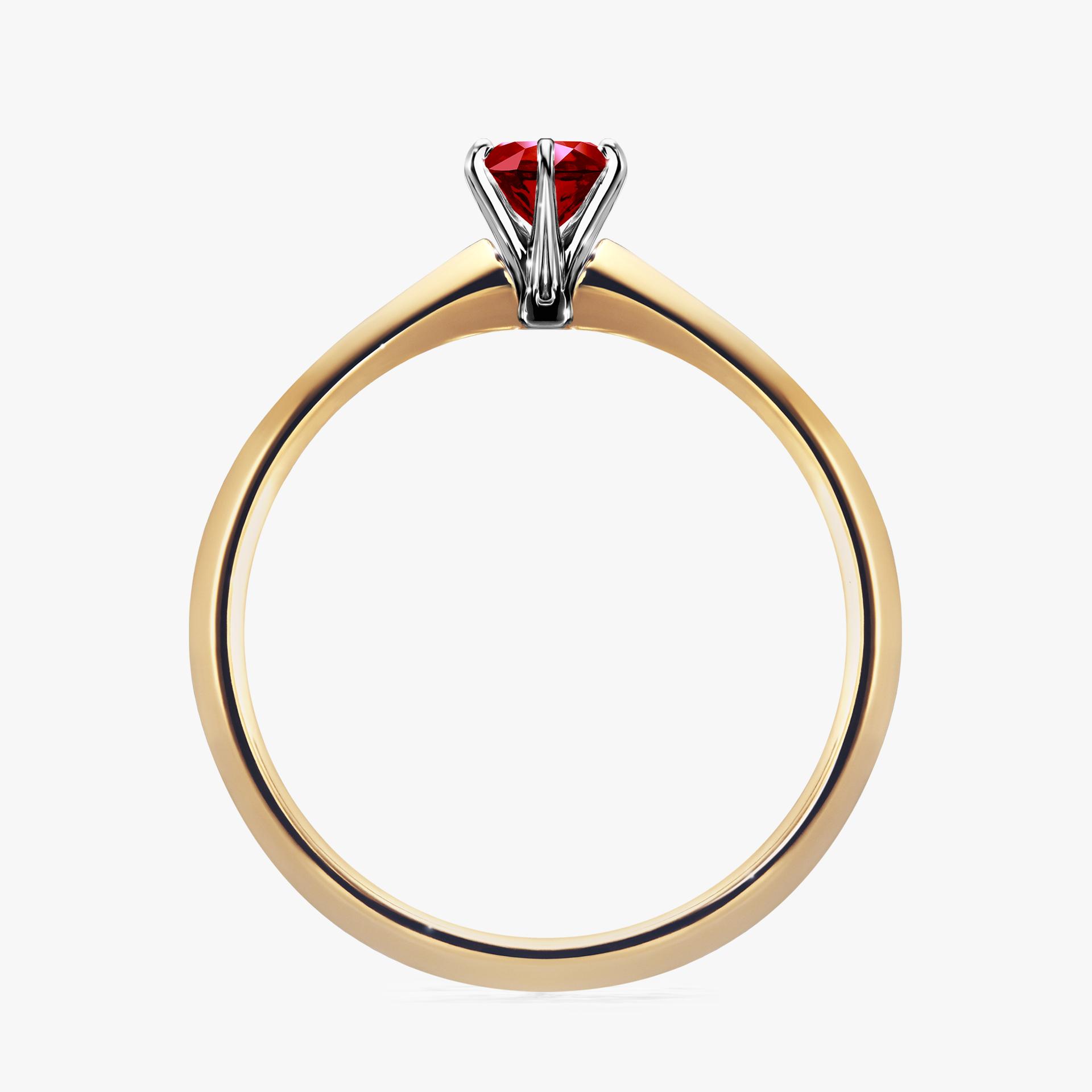 Pierścionek zaręczynowy My Queen z żółtego złota z rubinem 0,25ct