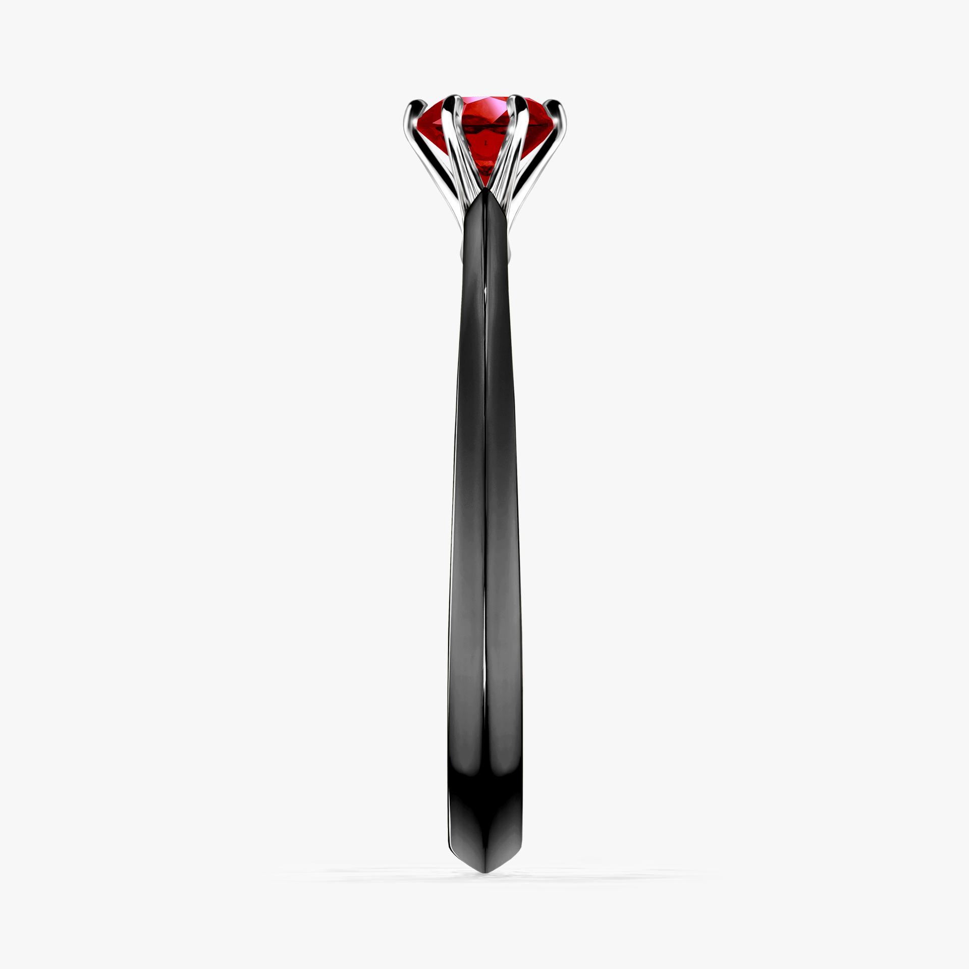 Pierscionek zareczynowy z rubinem 030 CT z czarnego zlota my queen 03