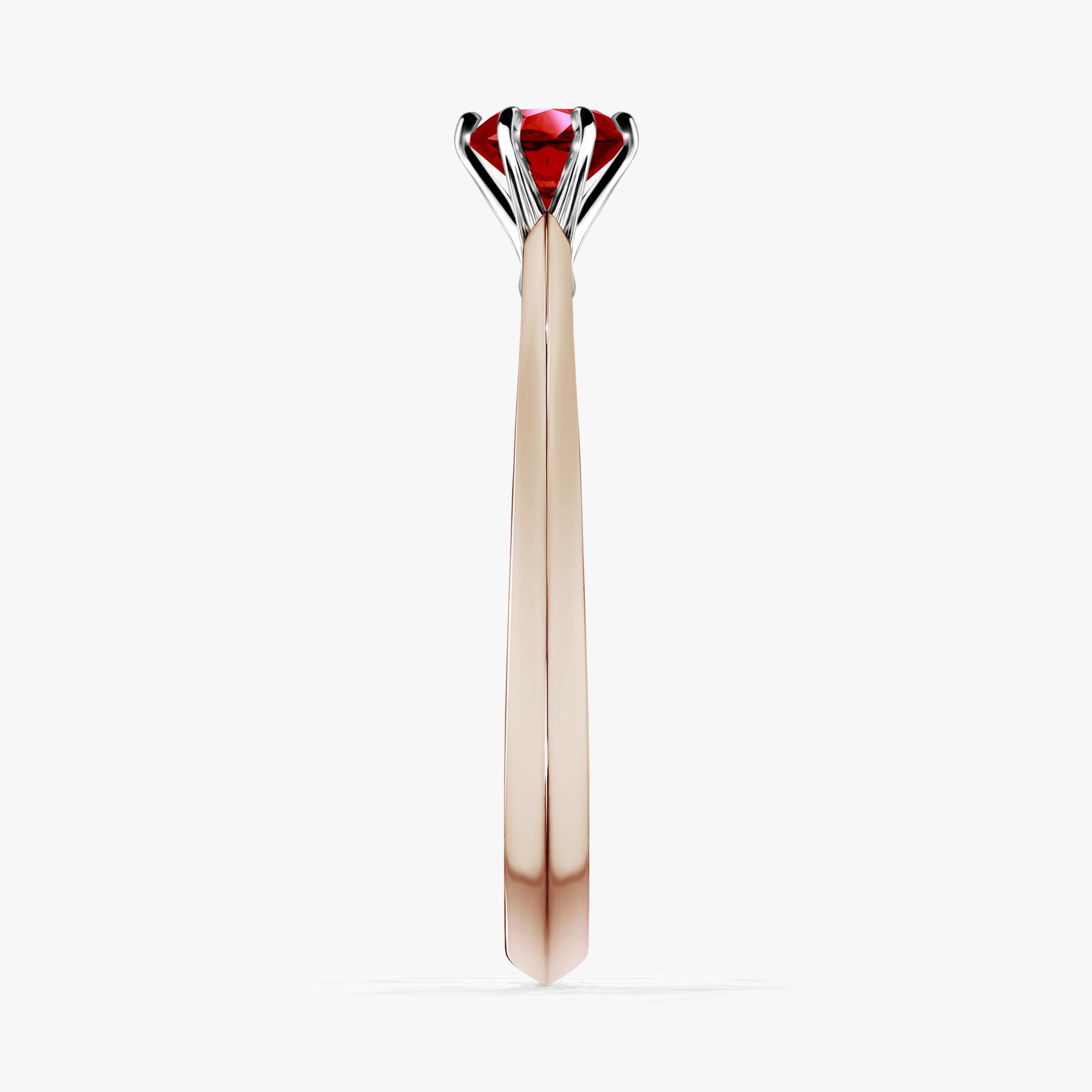 Pierscionek zareczynowy z rubinem 030 CT z rozowego zlota my queen 03