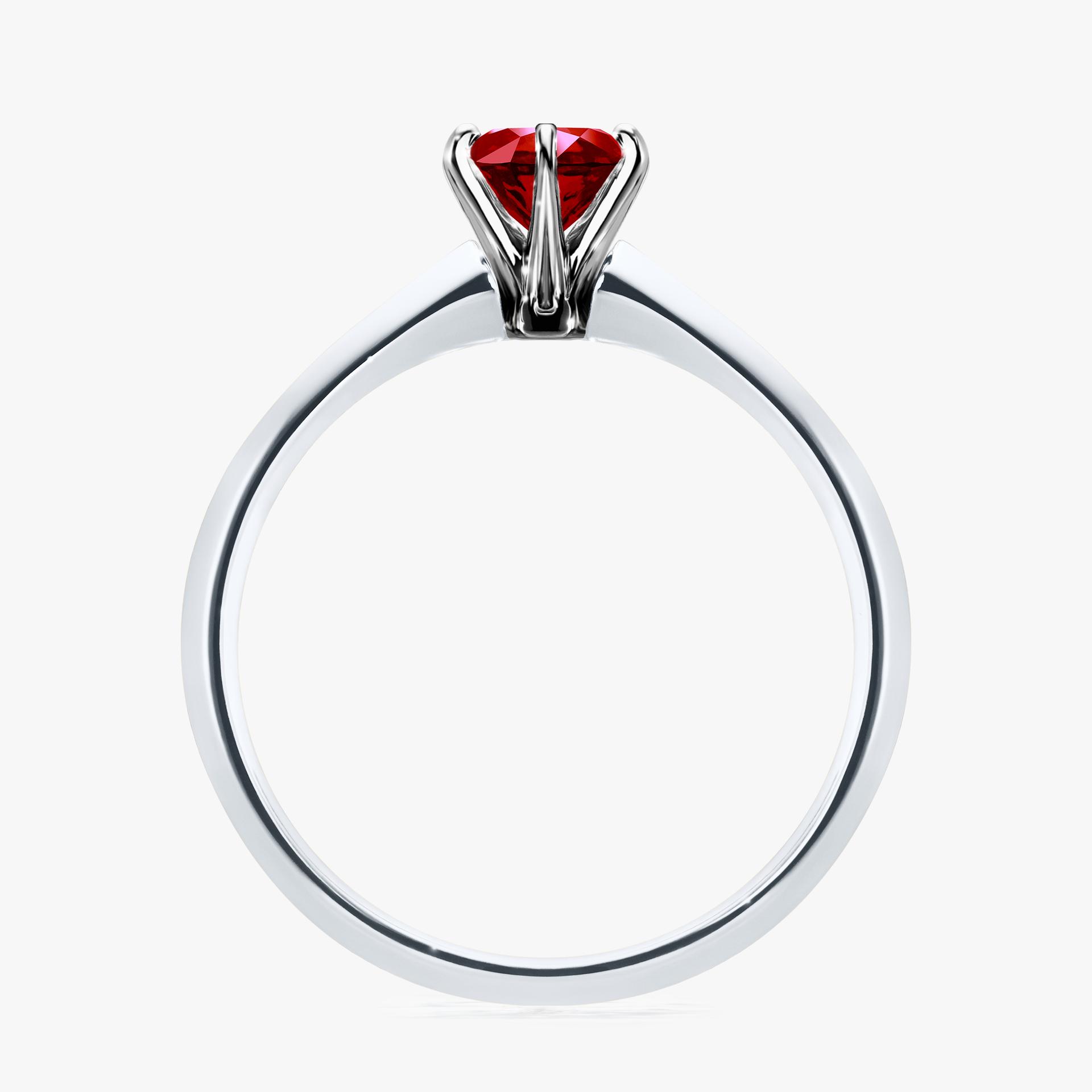 Pierścionek zaręczynowy My Queen z białego złota z rubinem 0,50ct