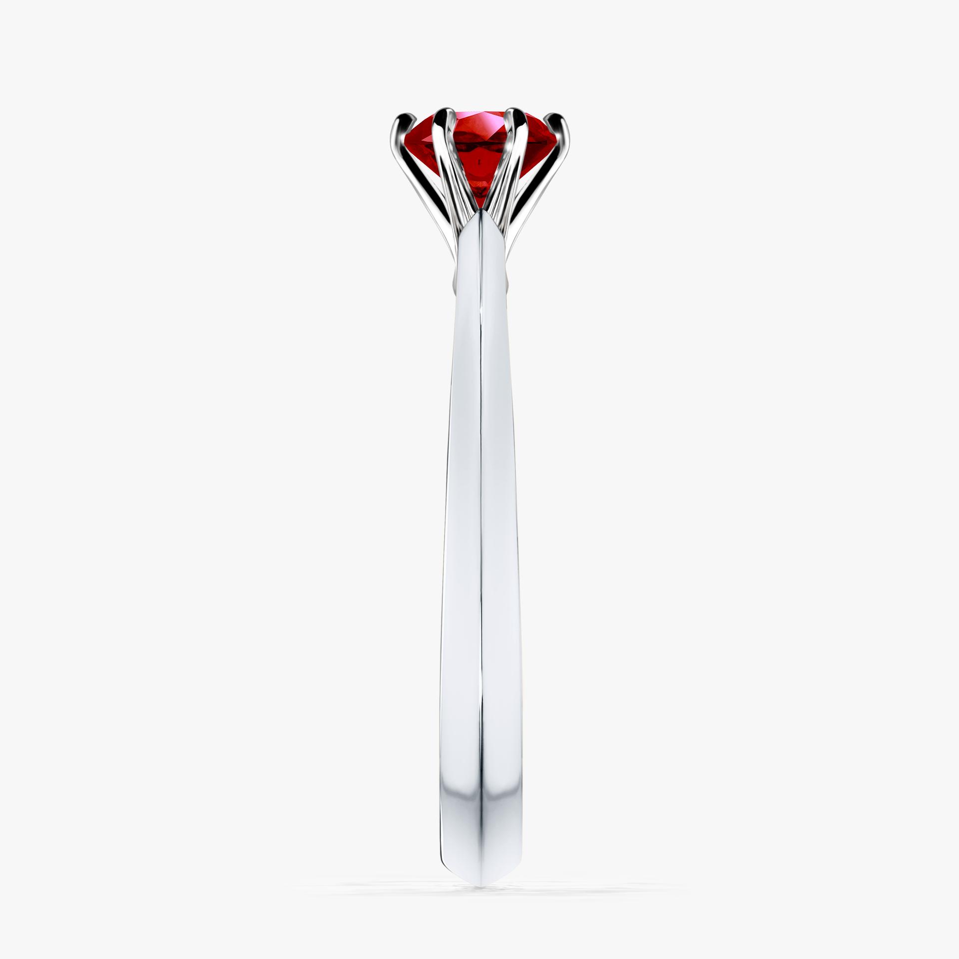 Pierścionek zaręczynowy My Queen z białego złota z rubinem 0,50ct