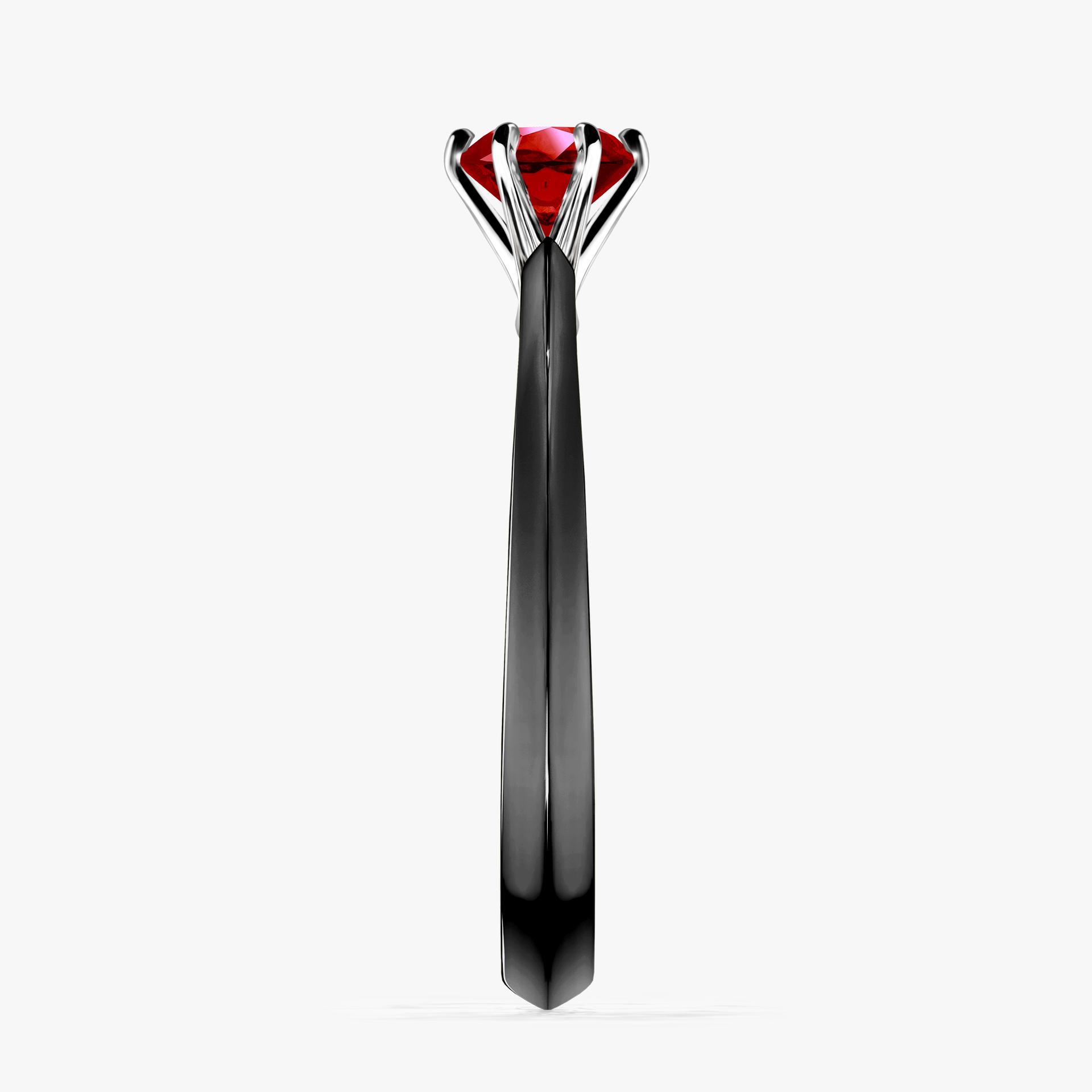 Pierscionek zareczynowy z rubinem 050 CT z czarnego zlota my queen 03