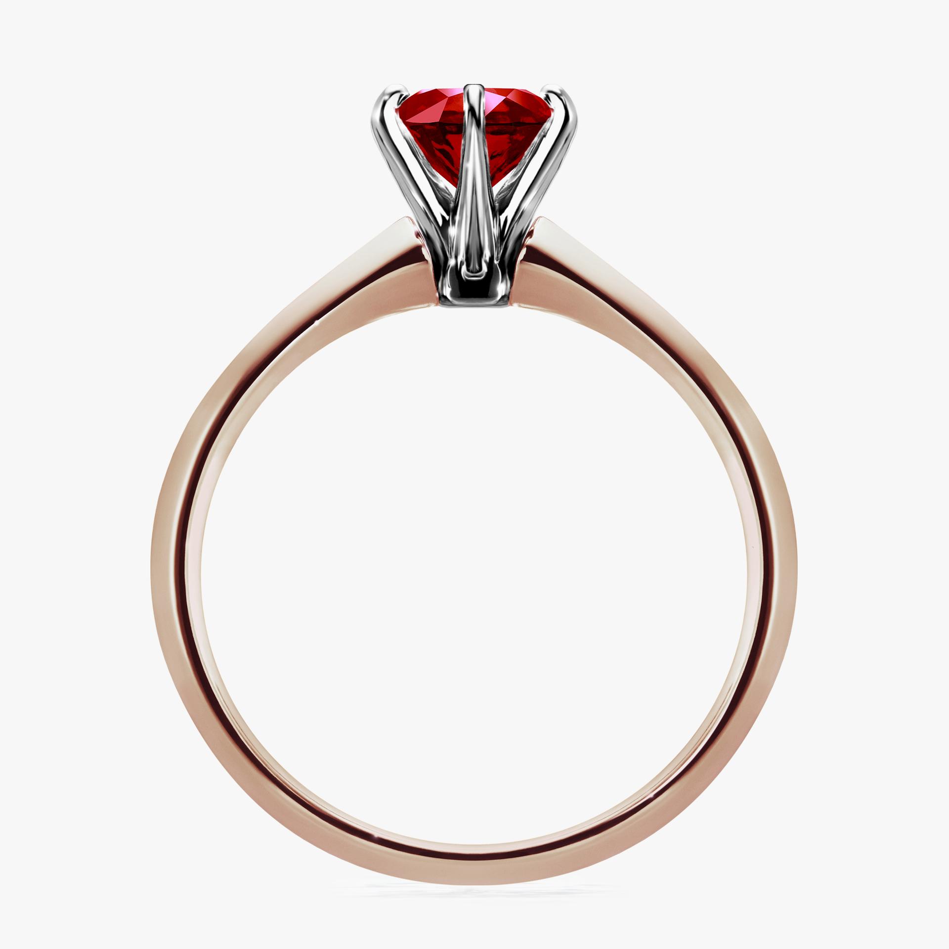 Pierścionek zaręczynowy My Queen z różowego złota z rubinem 0,80ct