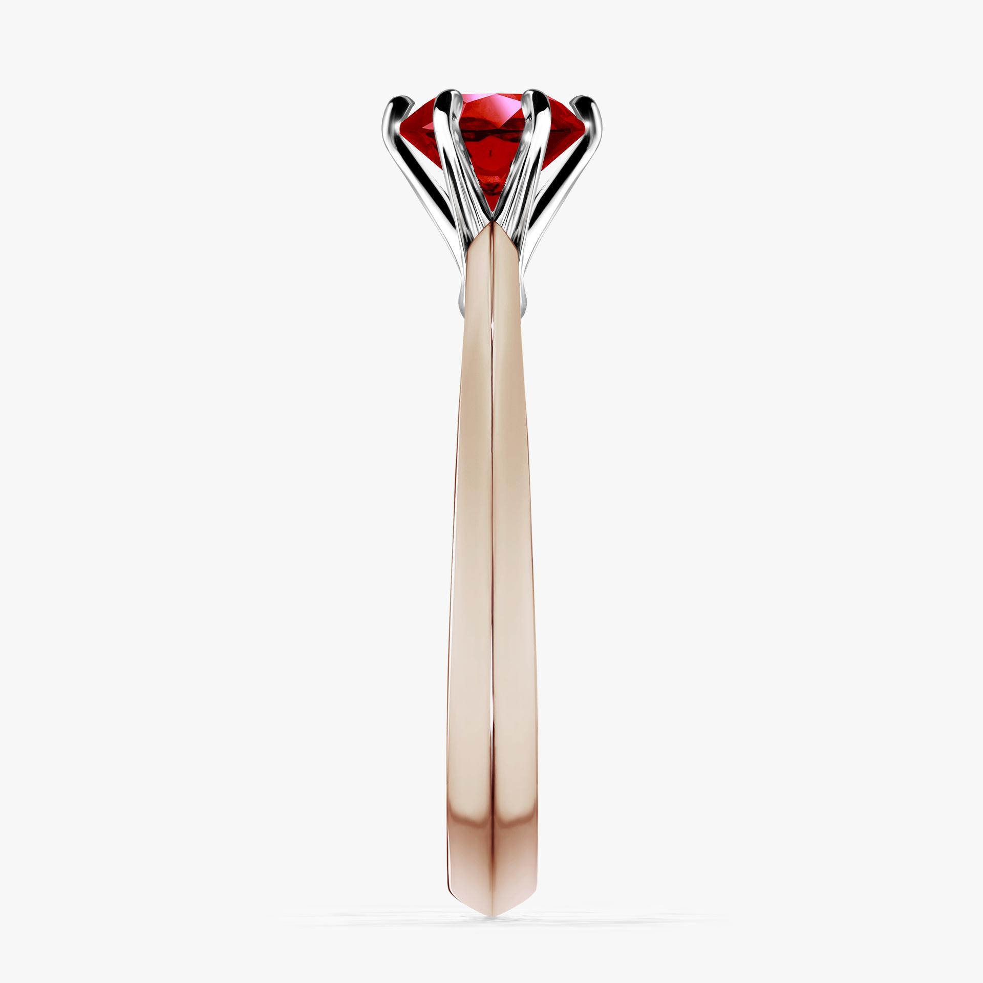 Pierścionek zaręczynowy My Queen z różowego złota z rubinem 0,80ct