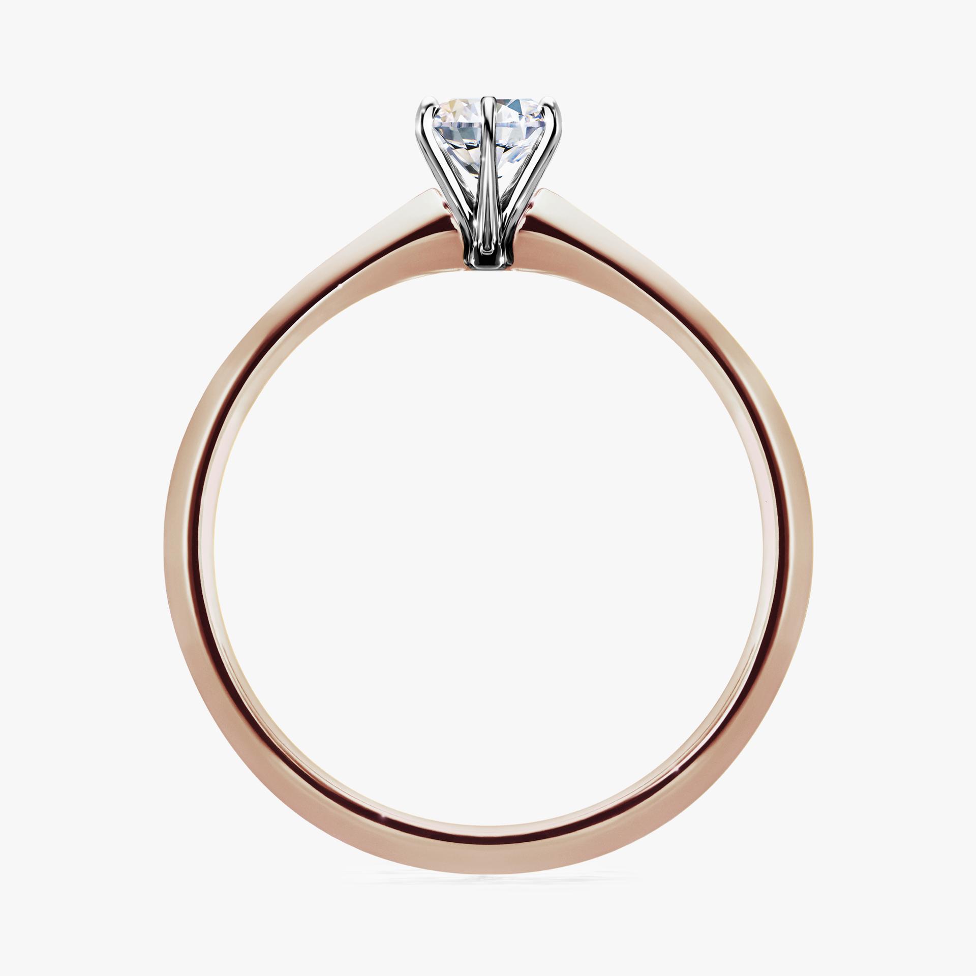 Pierscionek zareczynowy z szafirem bialym 030 CT z rozowego zlota my queen 02
