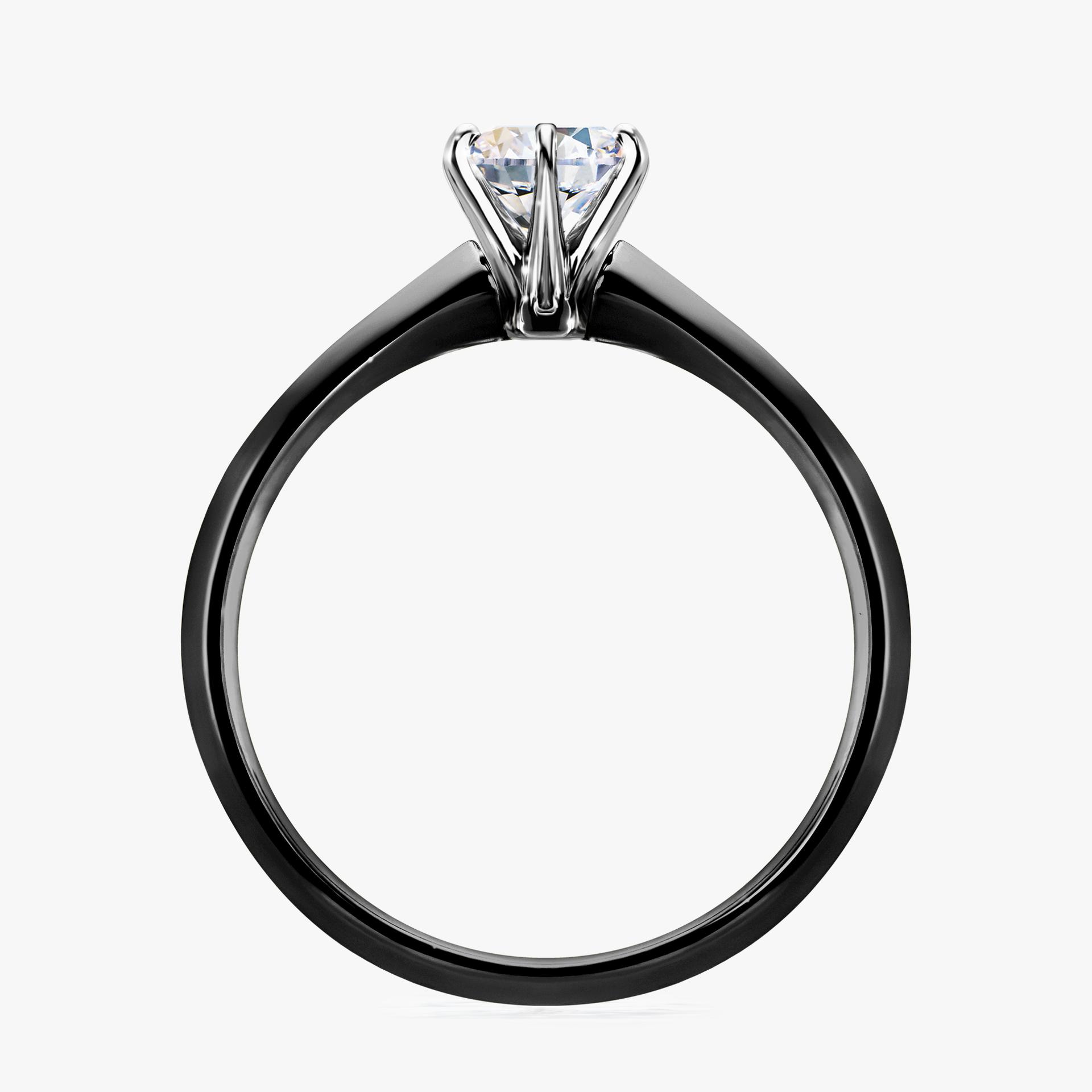 Pierscionek zareczynowy z szafirem bialym 050 CT z czarnego zlota my queen 02