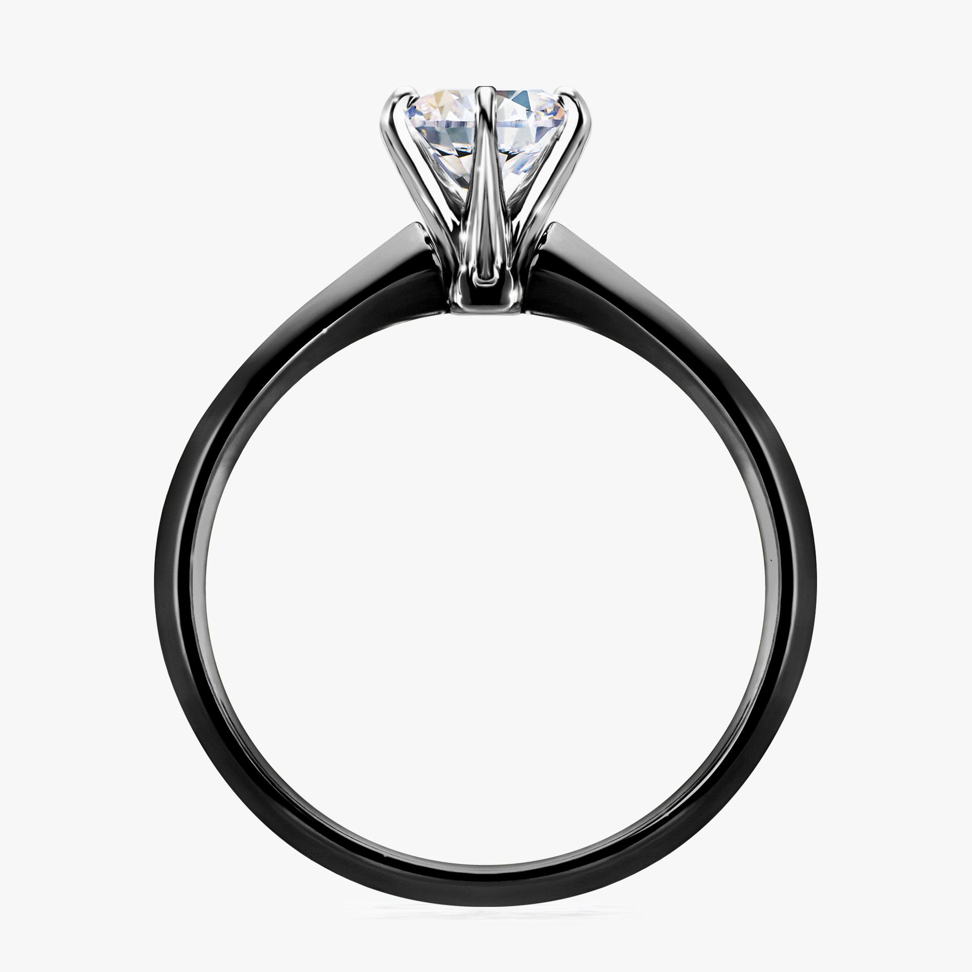 Pierscionek zareczynowy z szafirem bialym 080 CT z czarnego zlota my queen 02