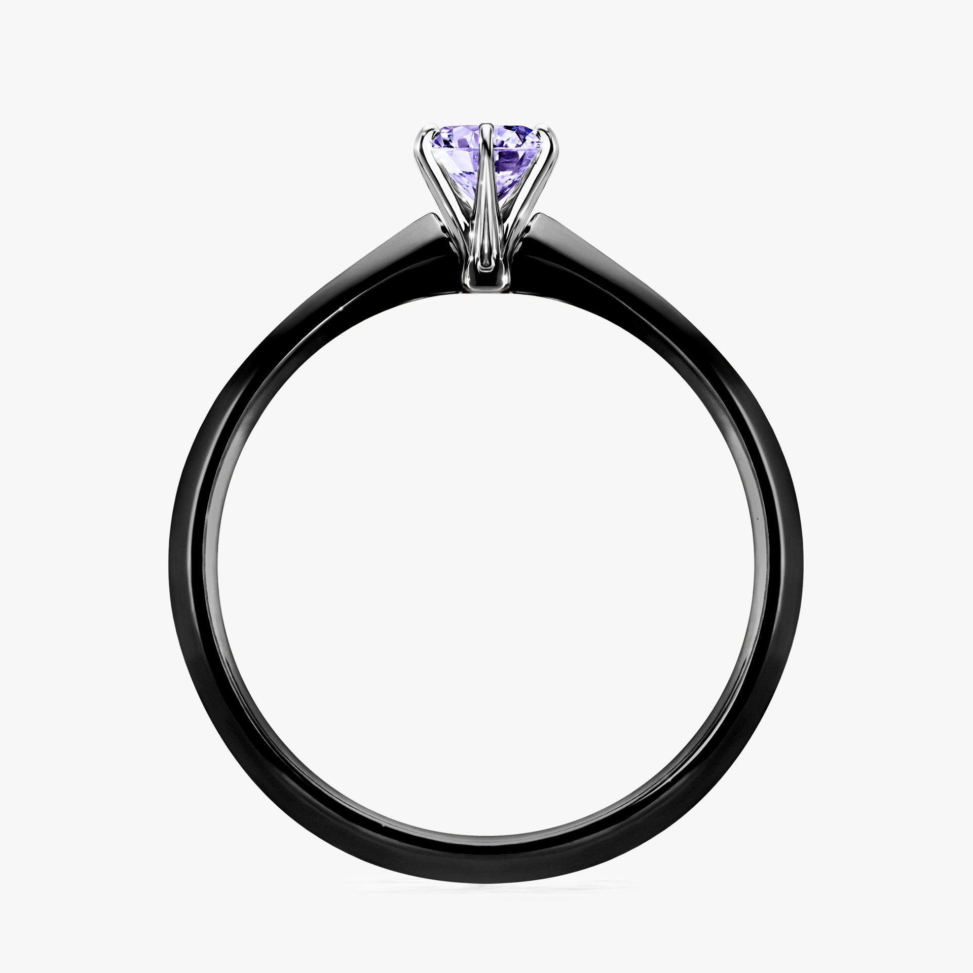 Pierscionek zareczynowy z tanzanitem 025 CT z czarnego zlota my queen 02