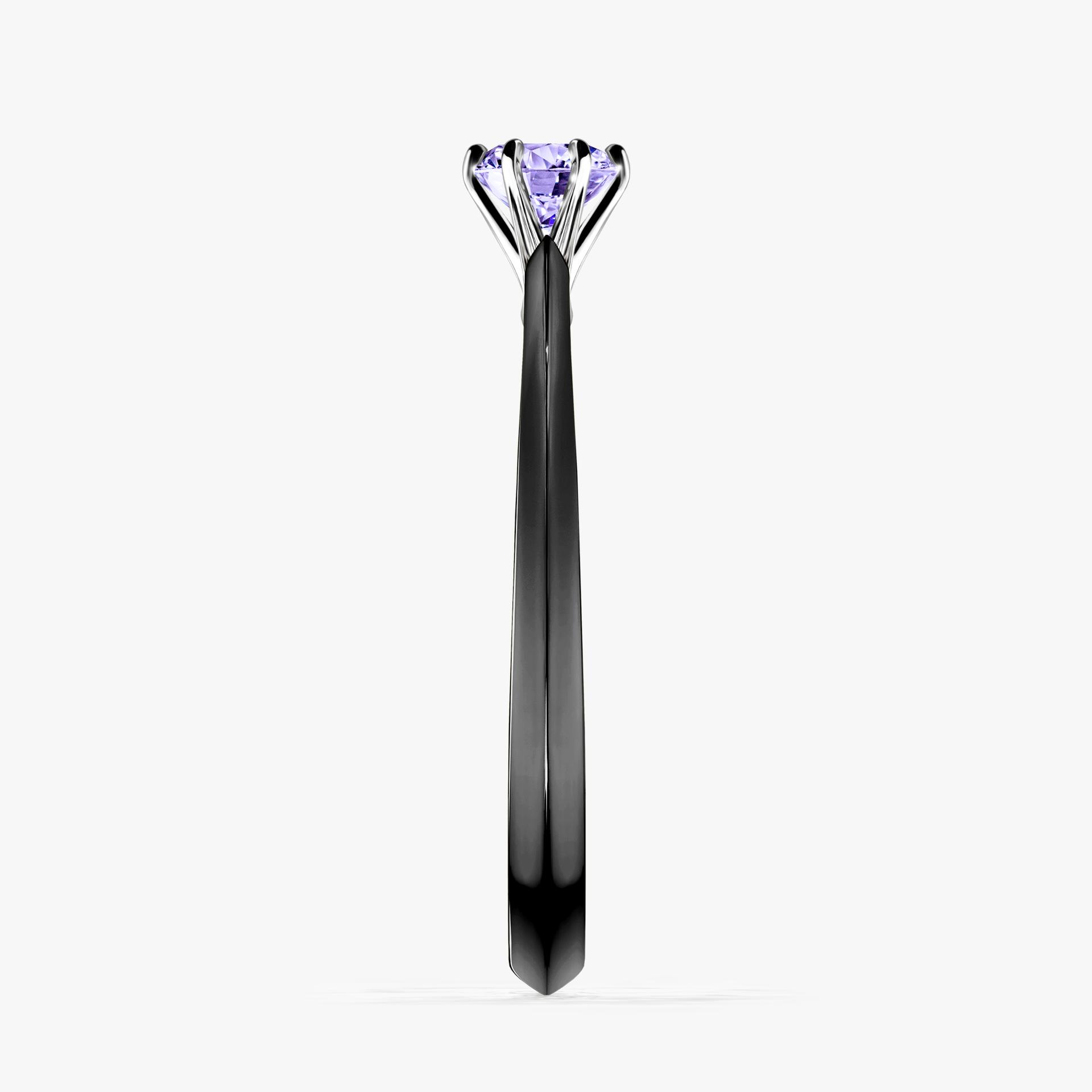 Pierscionek zareczynowy z tanzanitem 025 CT z czarnego zlota my queen 03