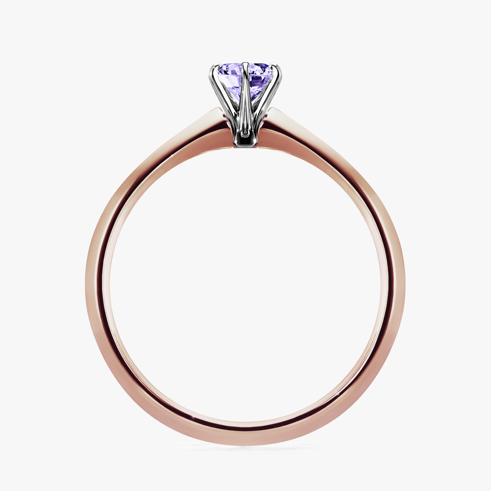 Pierscionek zareczynowy z tanzanitem 025 CT z rozowego zlota my queen 02