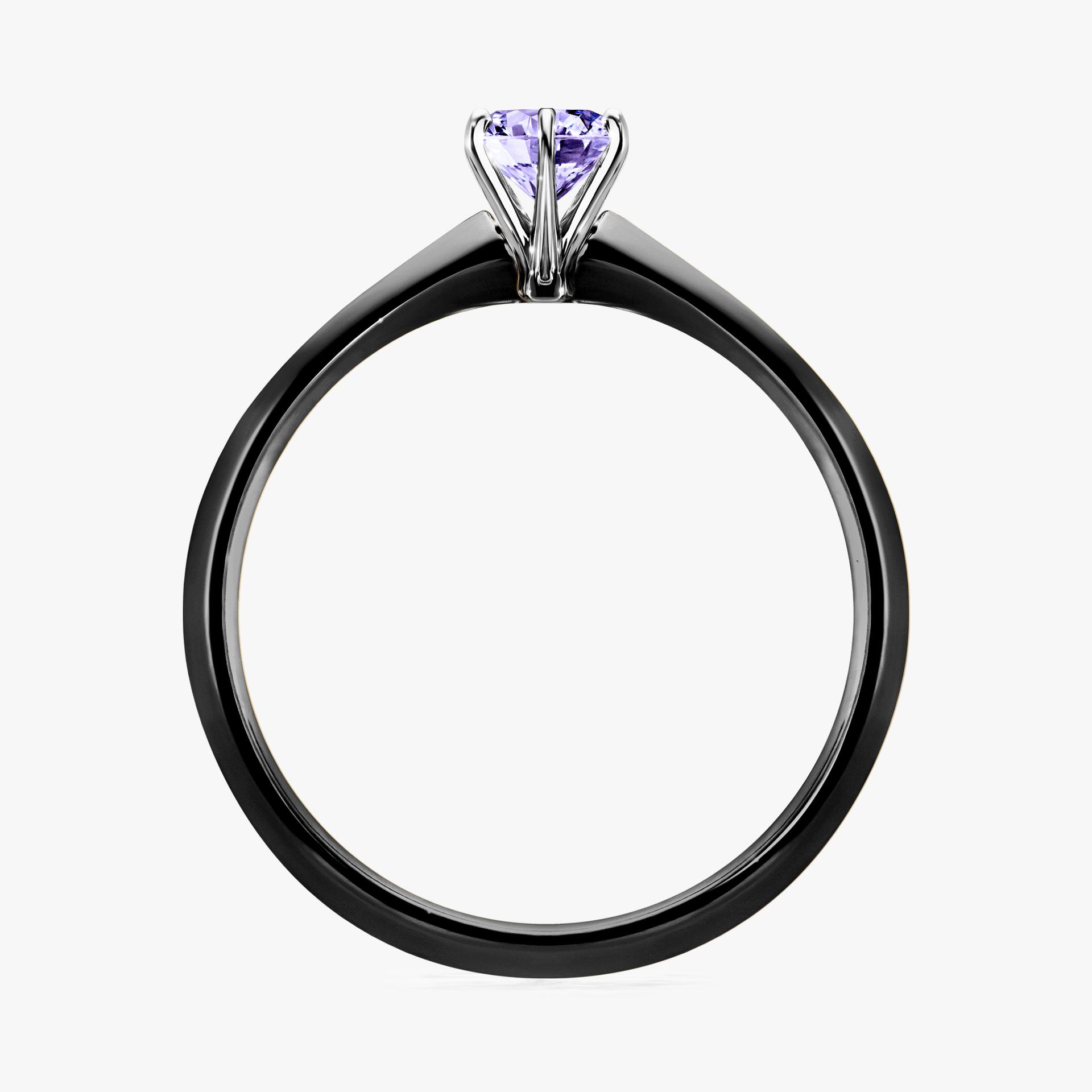 Pierscionek zareczynowy z tanzanitem 030 CT z czarnego zlota my queen 02