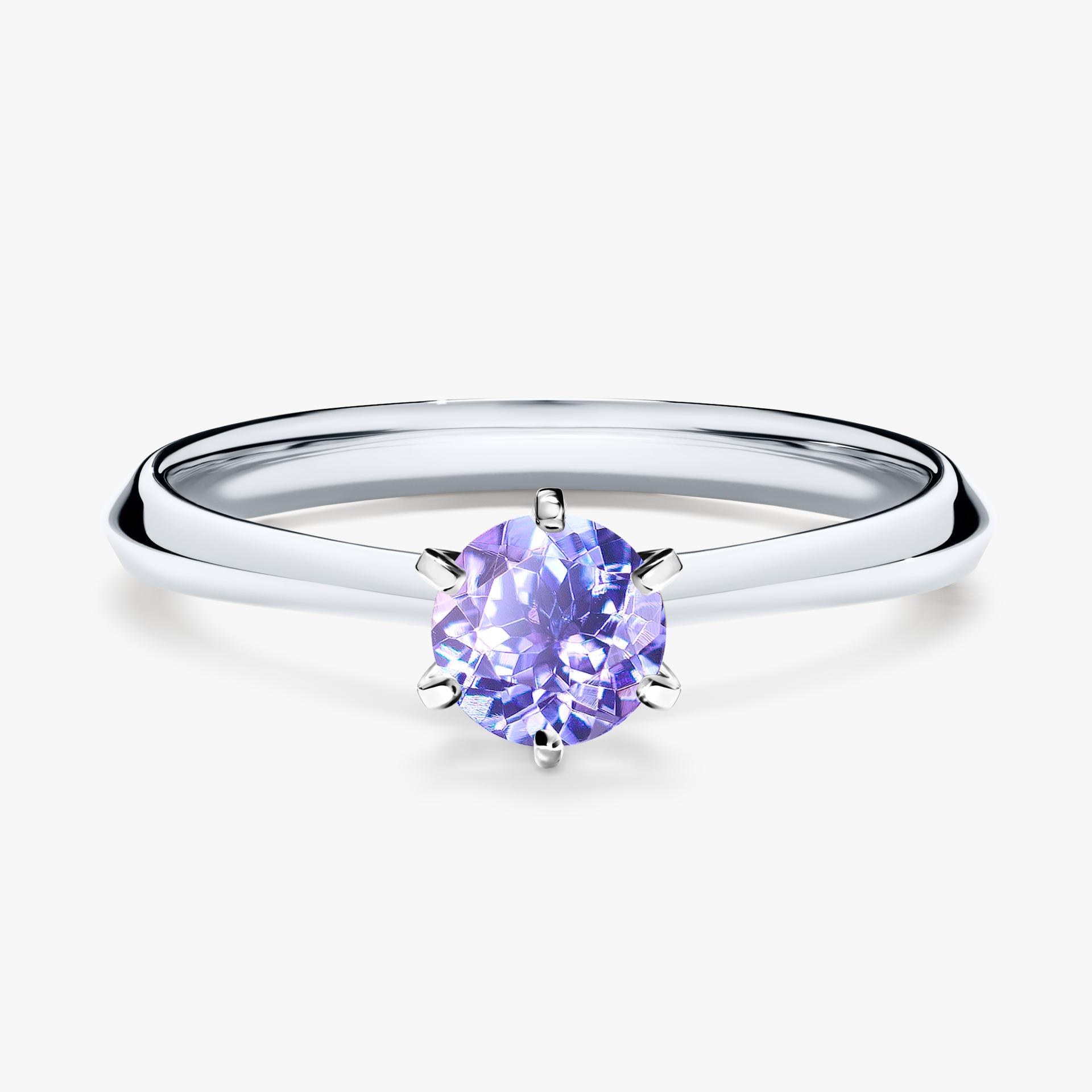 Pierścionek zaręczynowy My Queen z białego złota z tanzanitem 0,50ct