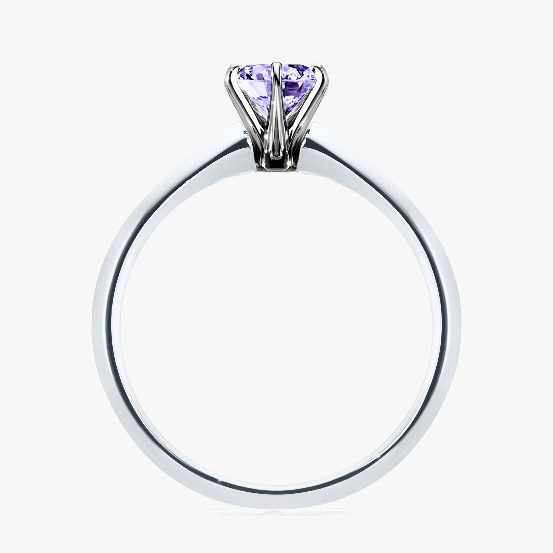 Pierścionek zaręczynowy My Queen z białego złota z tanzanitem 0,50ct