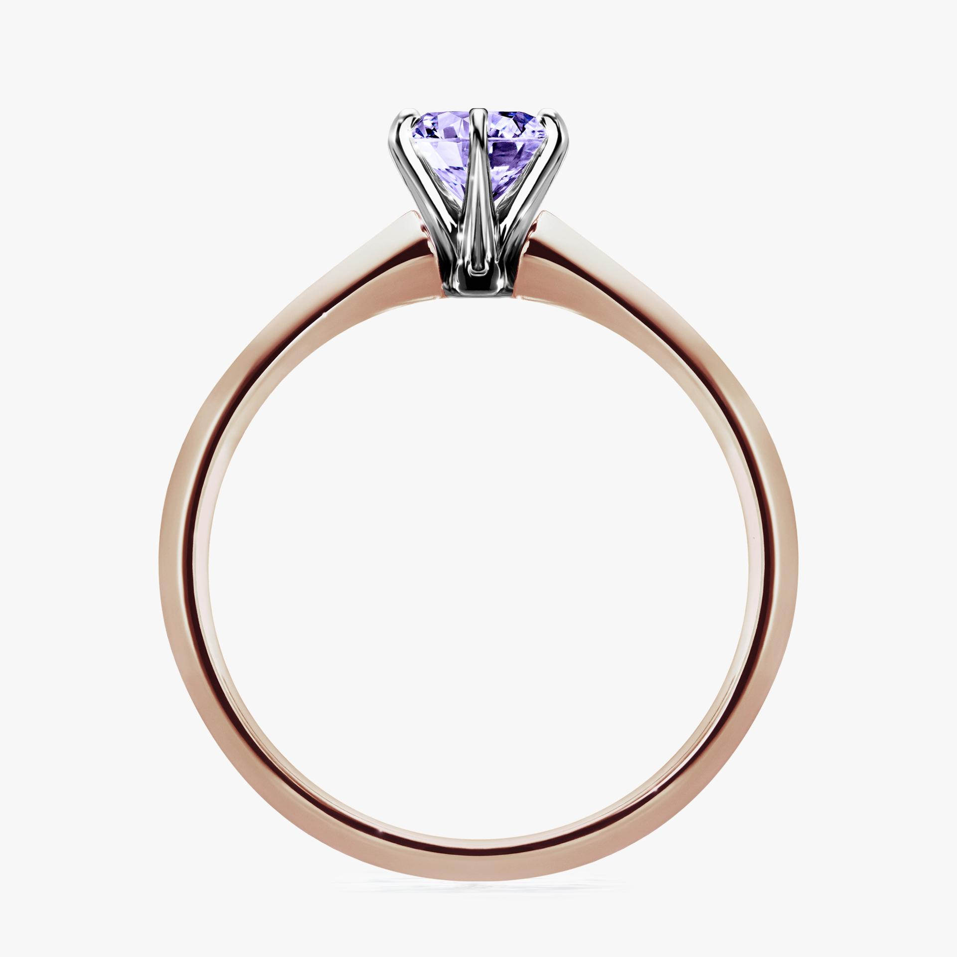 Pierścionek zaręczynowy My Queen z różowego złota z tanzanitem 0,50ct