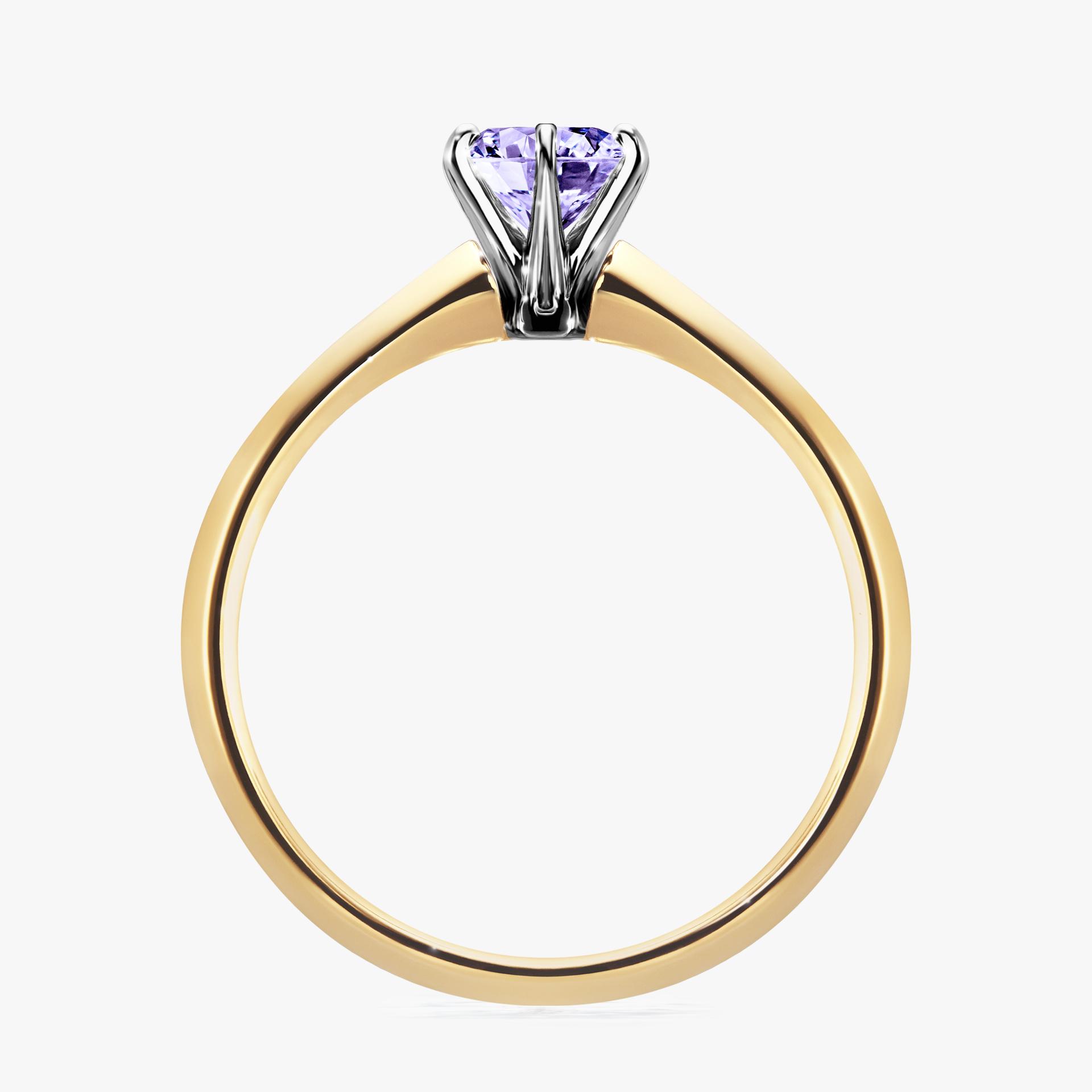 Pierścionek zaręczynowy My Queen z żółtego złota z tanzanitem 0,50ct
