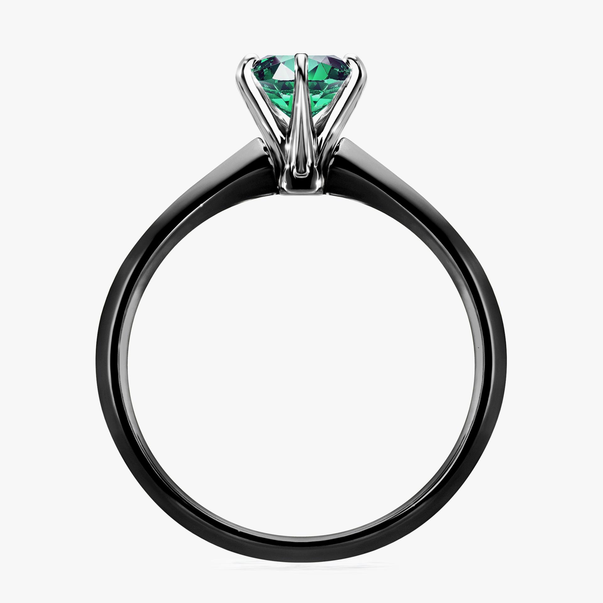 Pierścionek zaręczynowy My Queen z czarnego złota ze szmaragdem 0,80ct