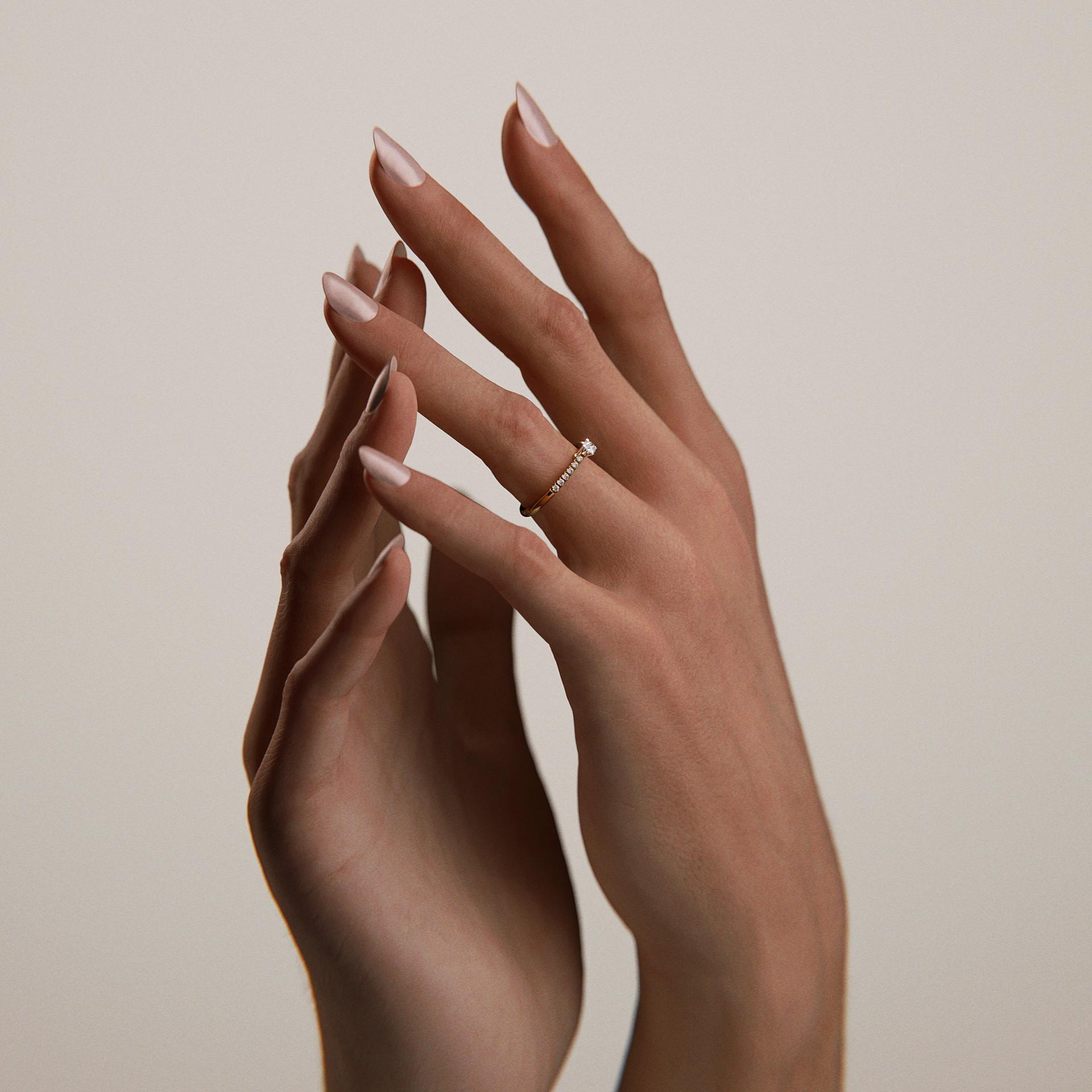 Pierścionek zaręczynowy My Sunshine z żółtego złota z diamentem laboratoryjnym 0,24ct