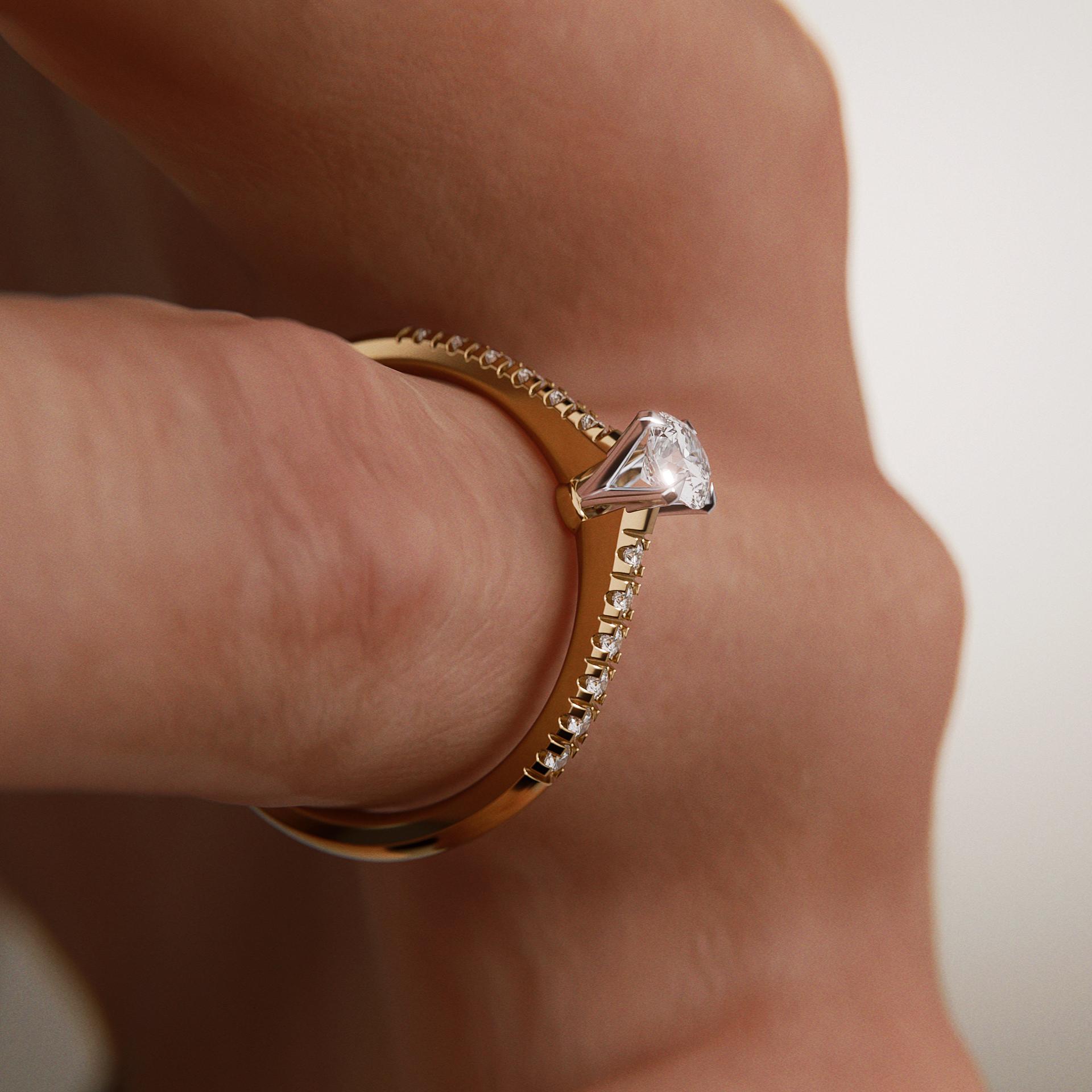 Pierścionek zaręczynowy My Sunshine z żółtego złota z diamentem naturalnym 0,39ct