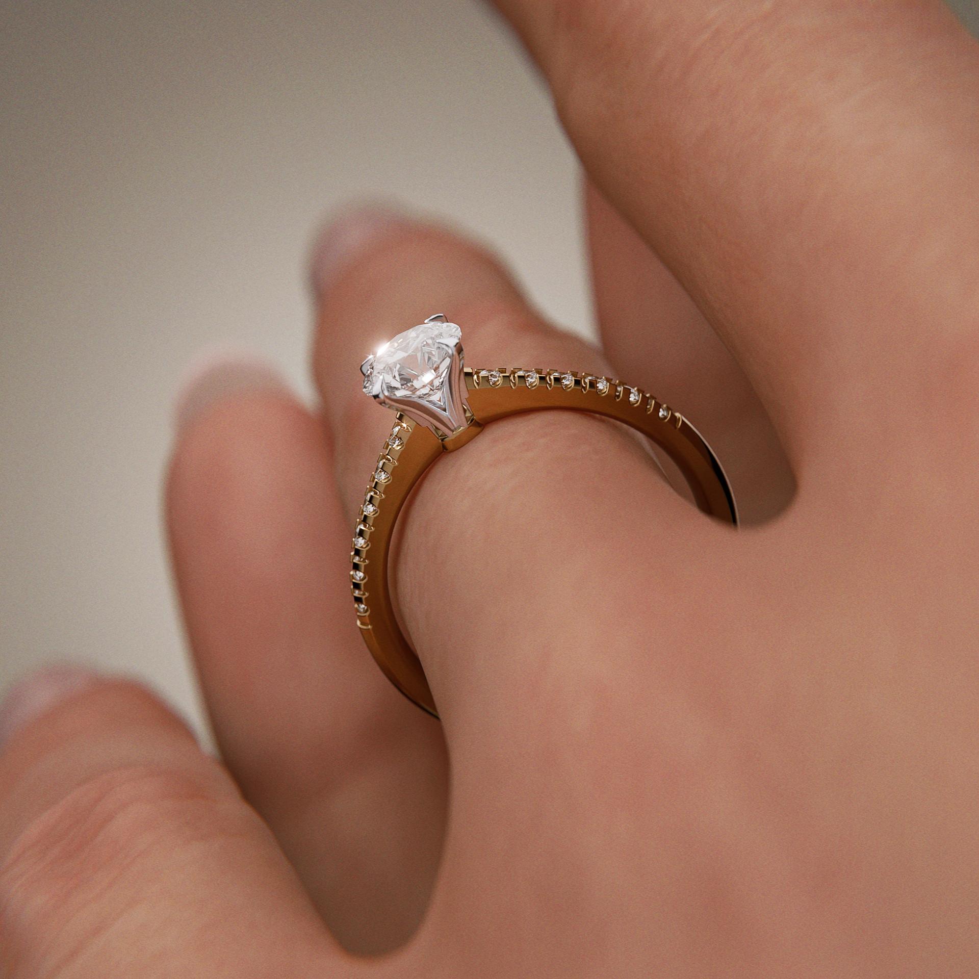 Pierścionek zaręczynowy My Sunshine z żółtego złota z diamentem naturalnym 1,00ct