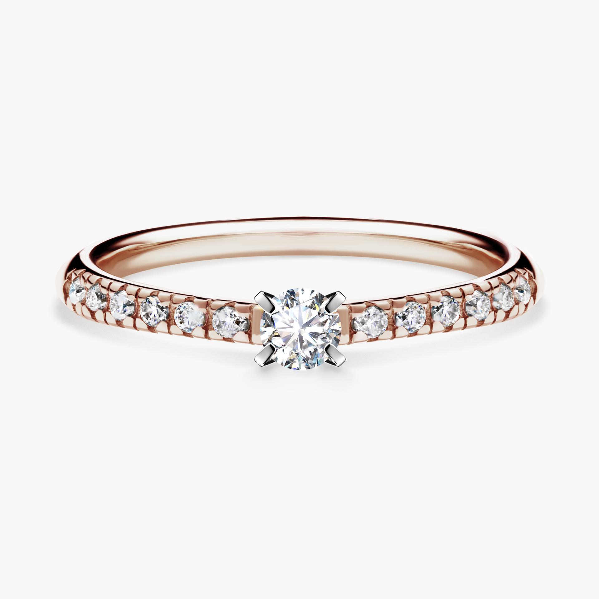 Pierscionek zareczynowy z diamentem 022 CT z rozowego zlota my sunshine 01