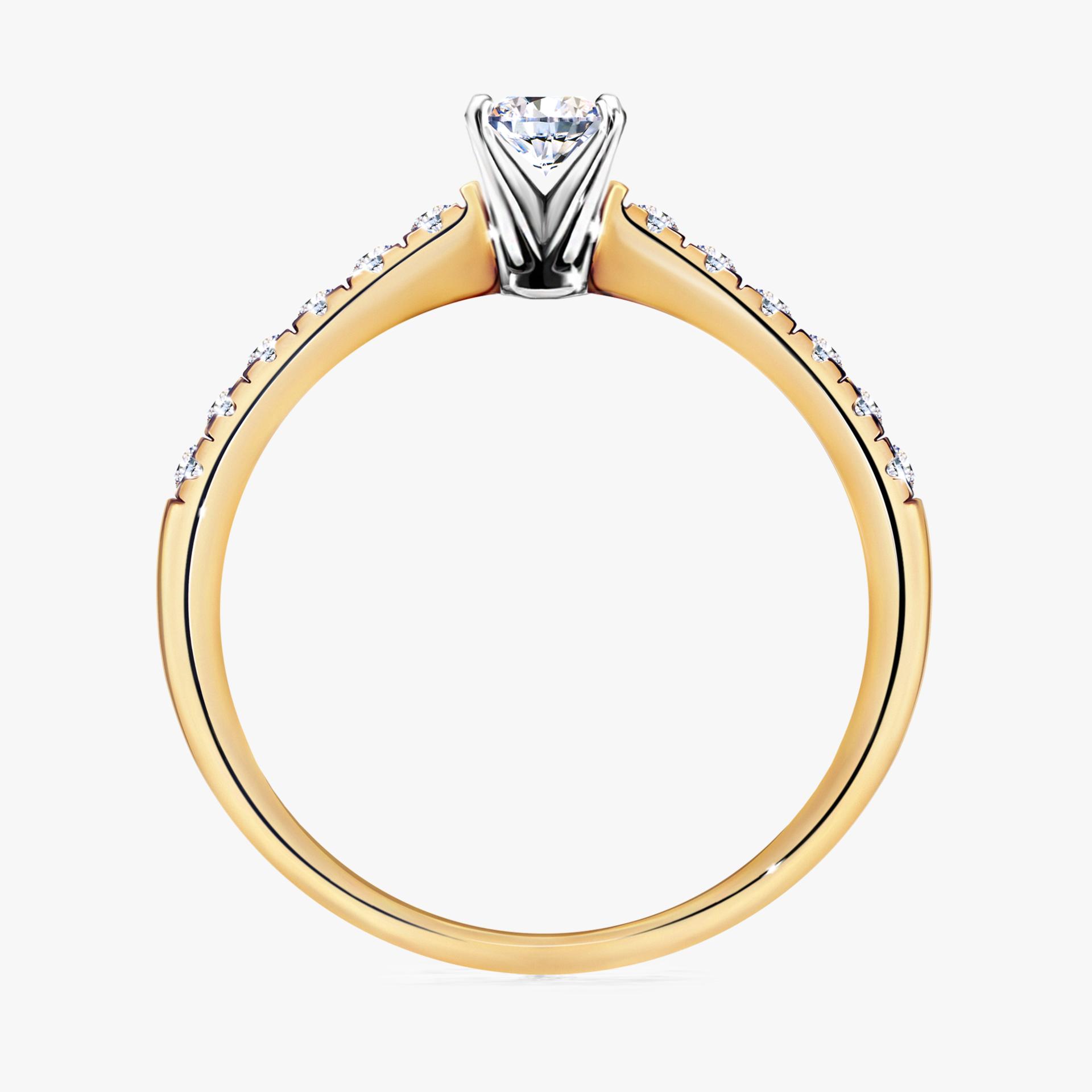 Pierścionek zaręczynowy My Sunshine z żółtego złota z diamentem naturalnym 0,24ct