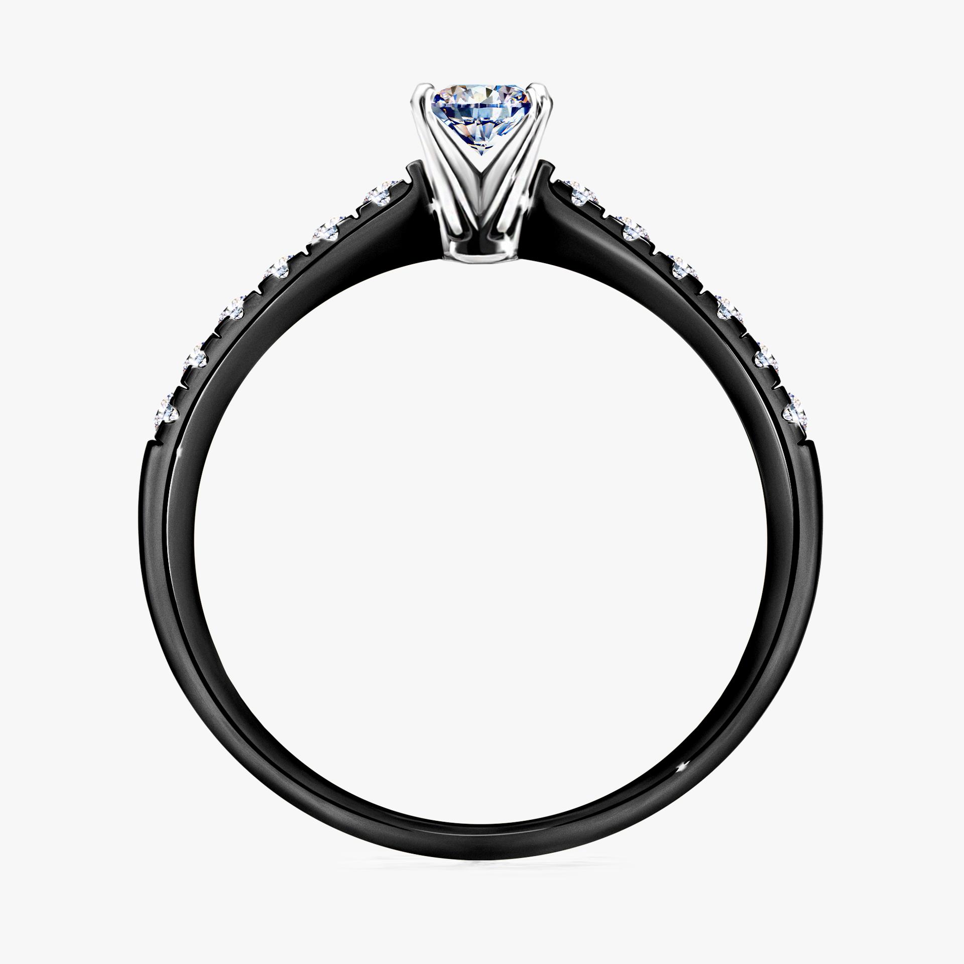 Pierscionek zareczynowy z diamentem 024 CT z czarnego zlota my sunshine 02