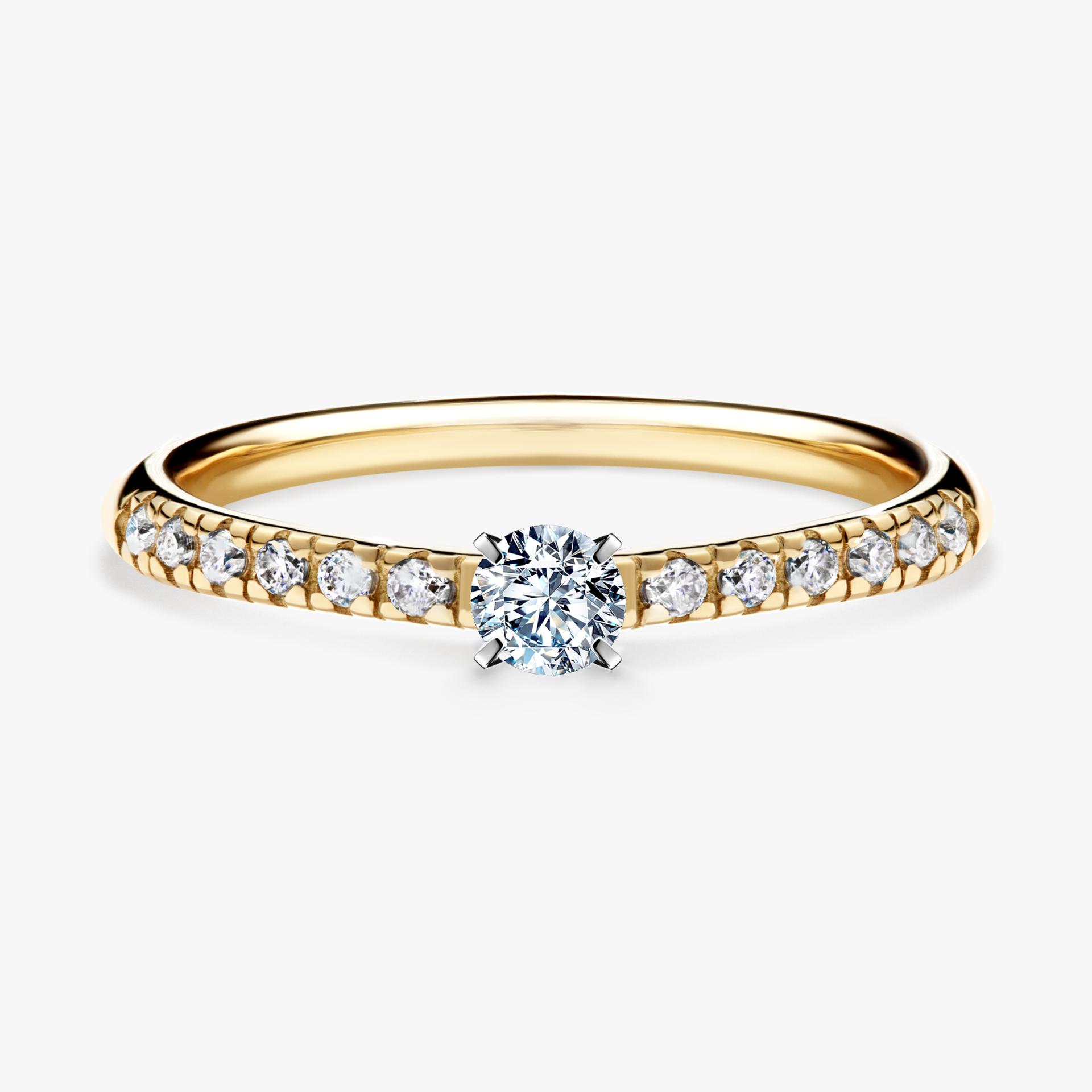 Pierscionek zareczynowy z diamentem 024 CT z zoltego zlota my sunshine 01