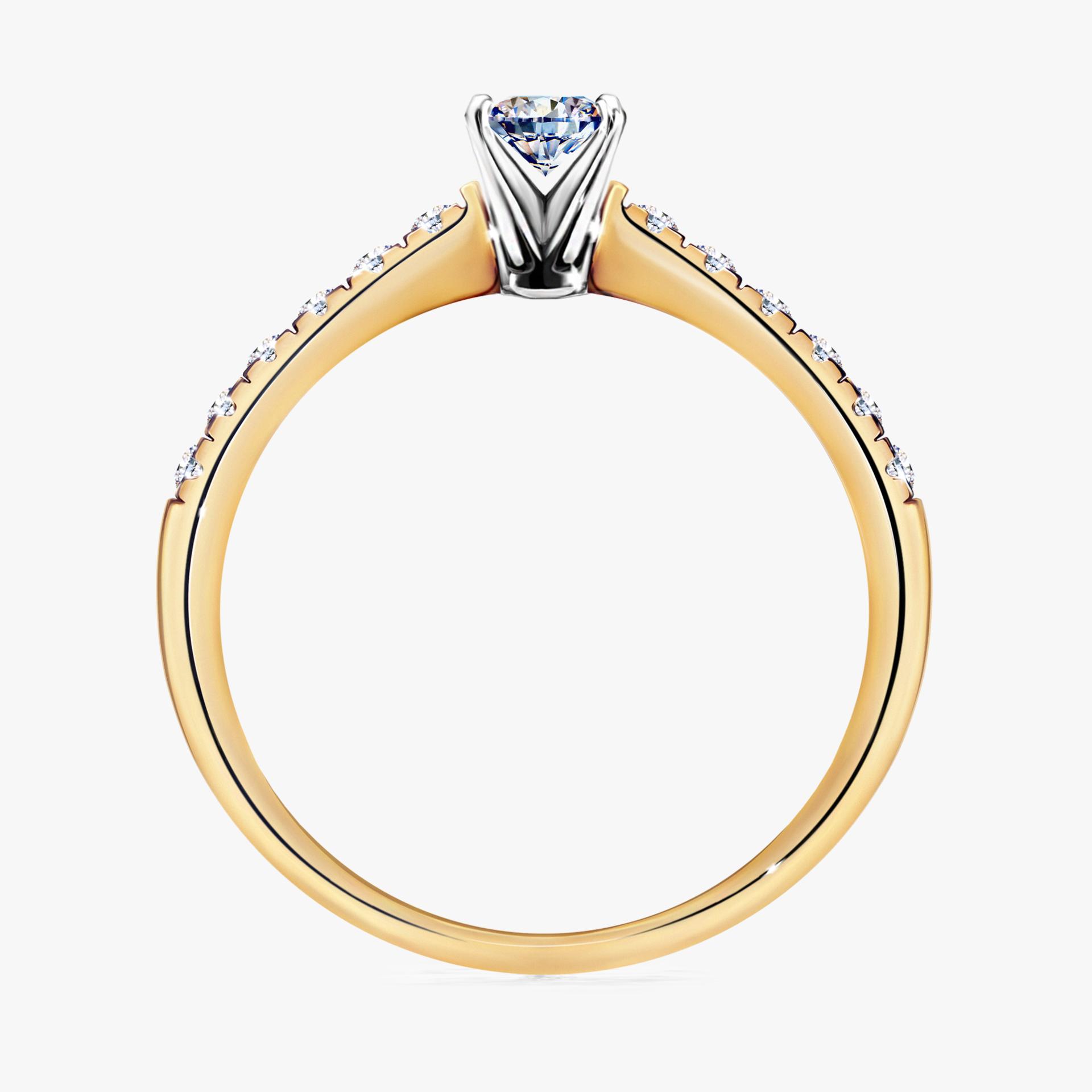 Pierscionek zareczynowy z diamentem 024 CT z zoltego zlota my sunshine 02