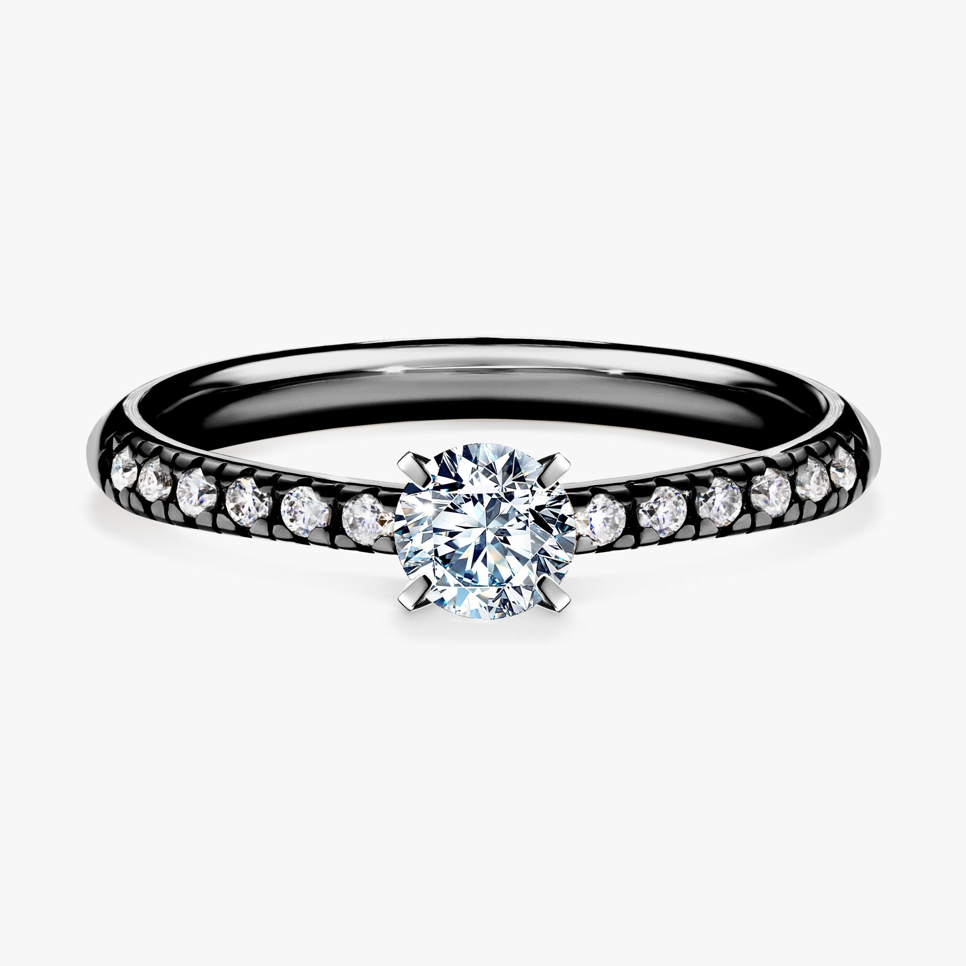Pierscionek zareczynowy z diamentem 039 CT z czarnego zlota my sunshine 01