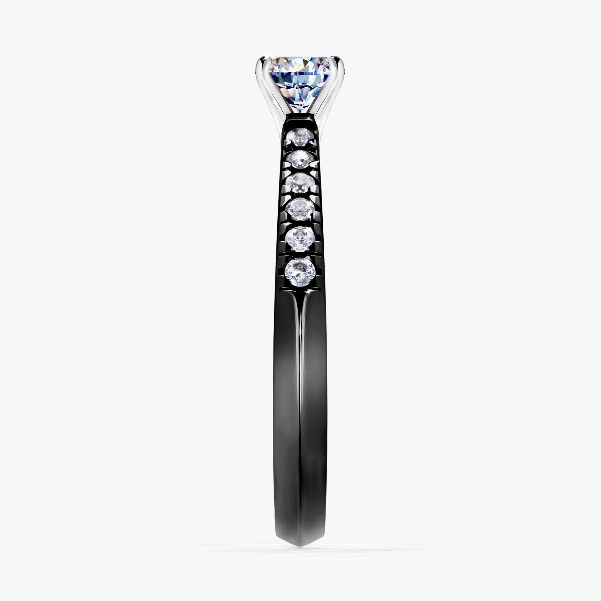 Pierscionek zareczynowy z diamentem 039 CT z czarnego zlota my sunshine 03