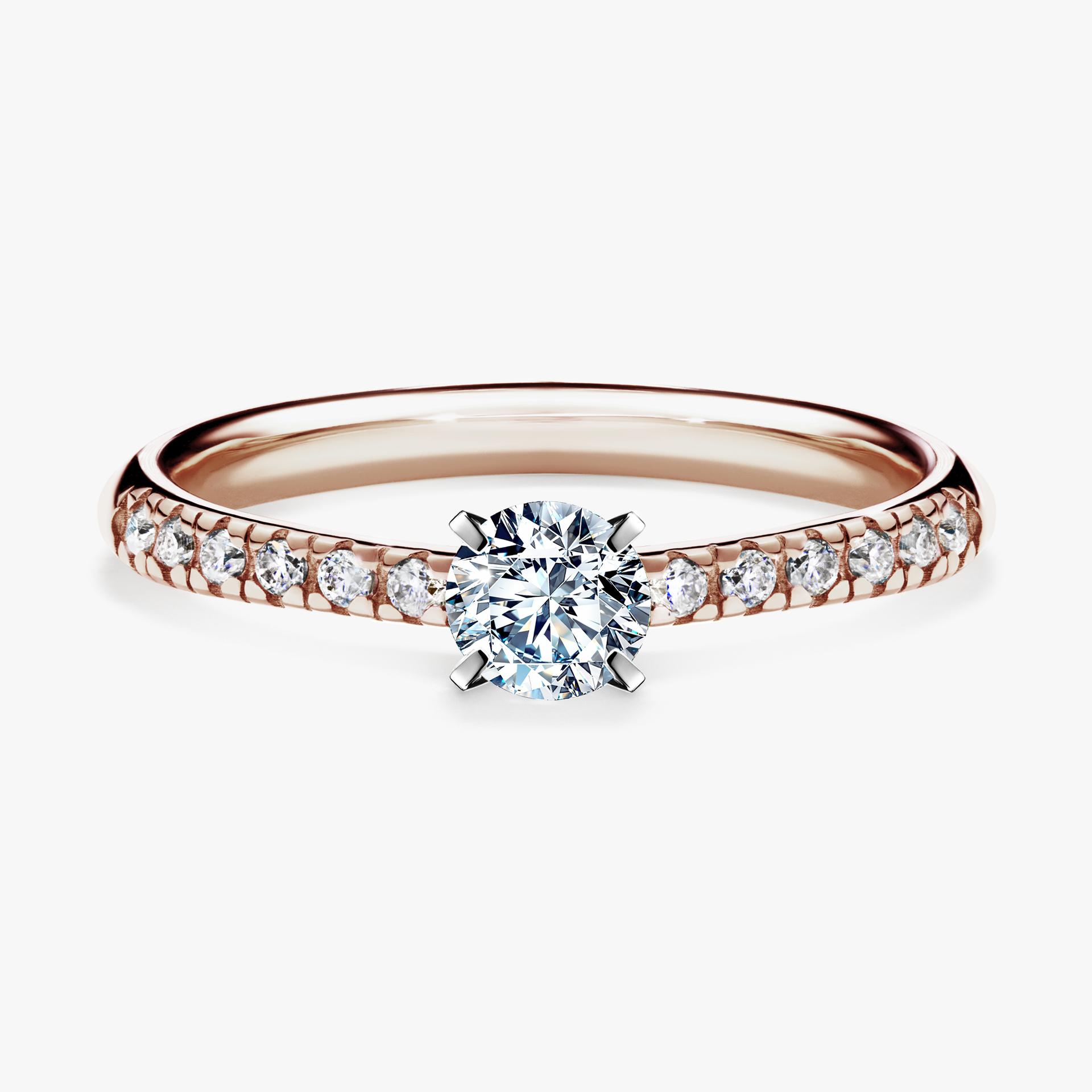 Pierscionek zareczynowy z diamentem 039 CT z rozowego zlota my sunshine 01