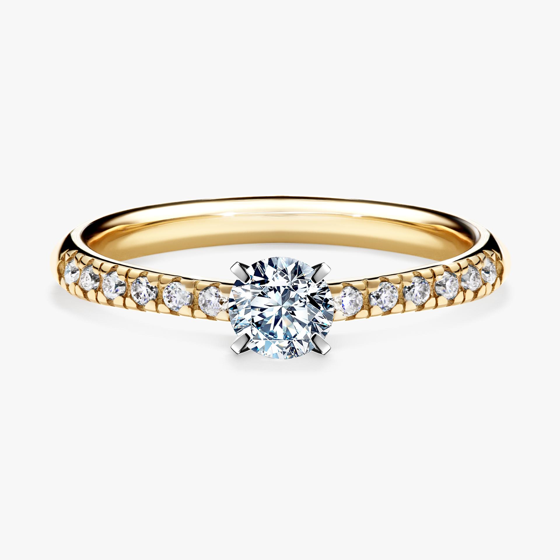 Pierscionek zareczynowy z diamentem 039 CT z zoltego zlota my sunshine 01
